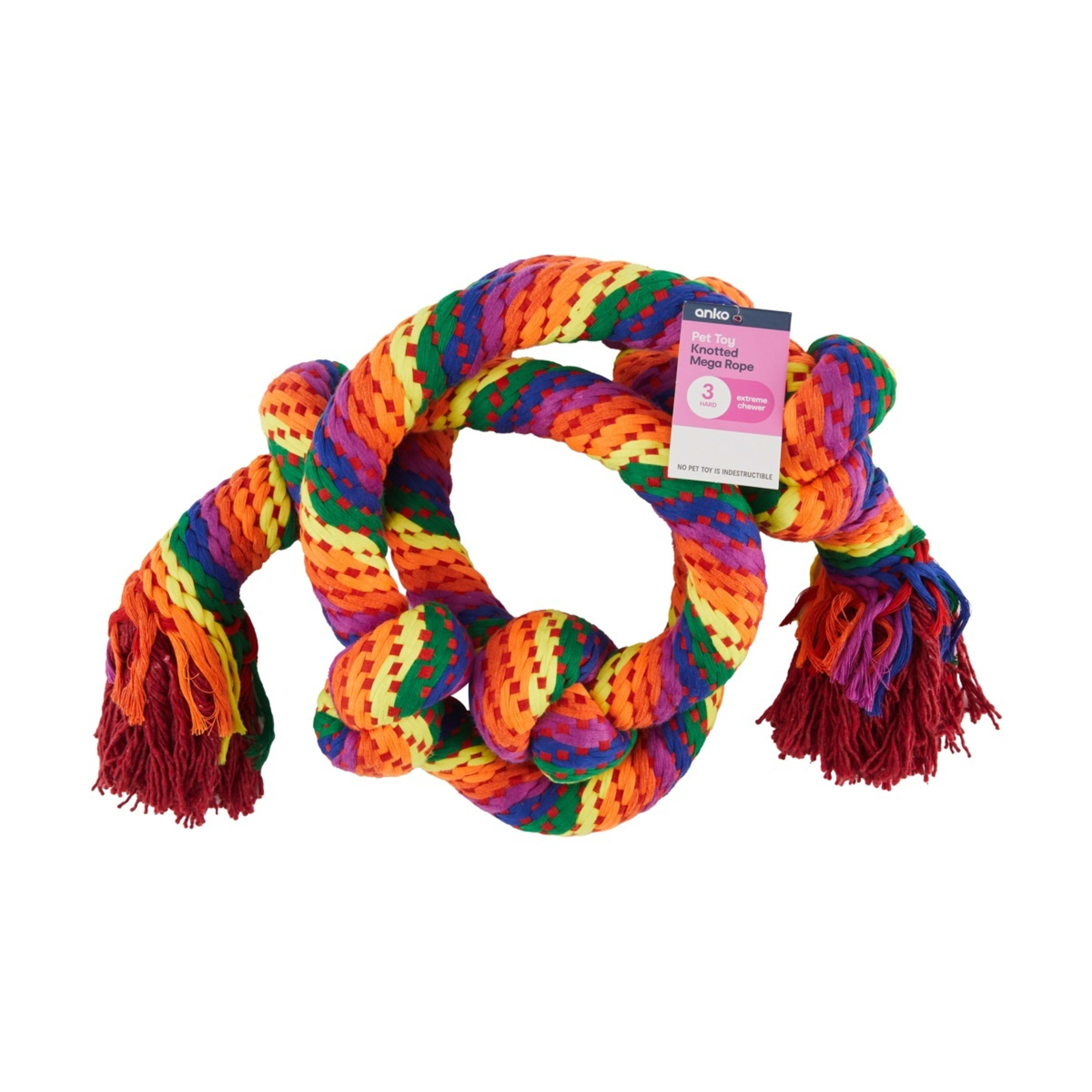 4 Pet Toy Mega Knotted Rope Rainbow, 4 of 4