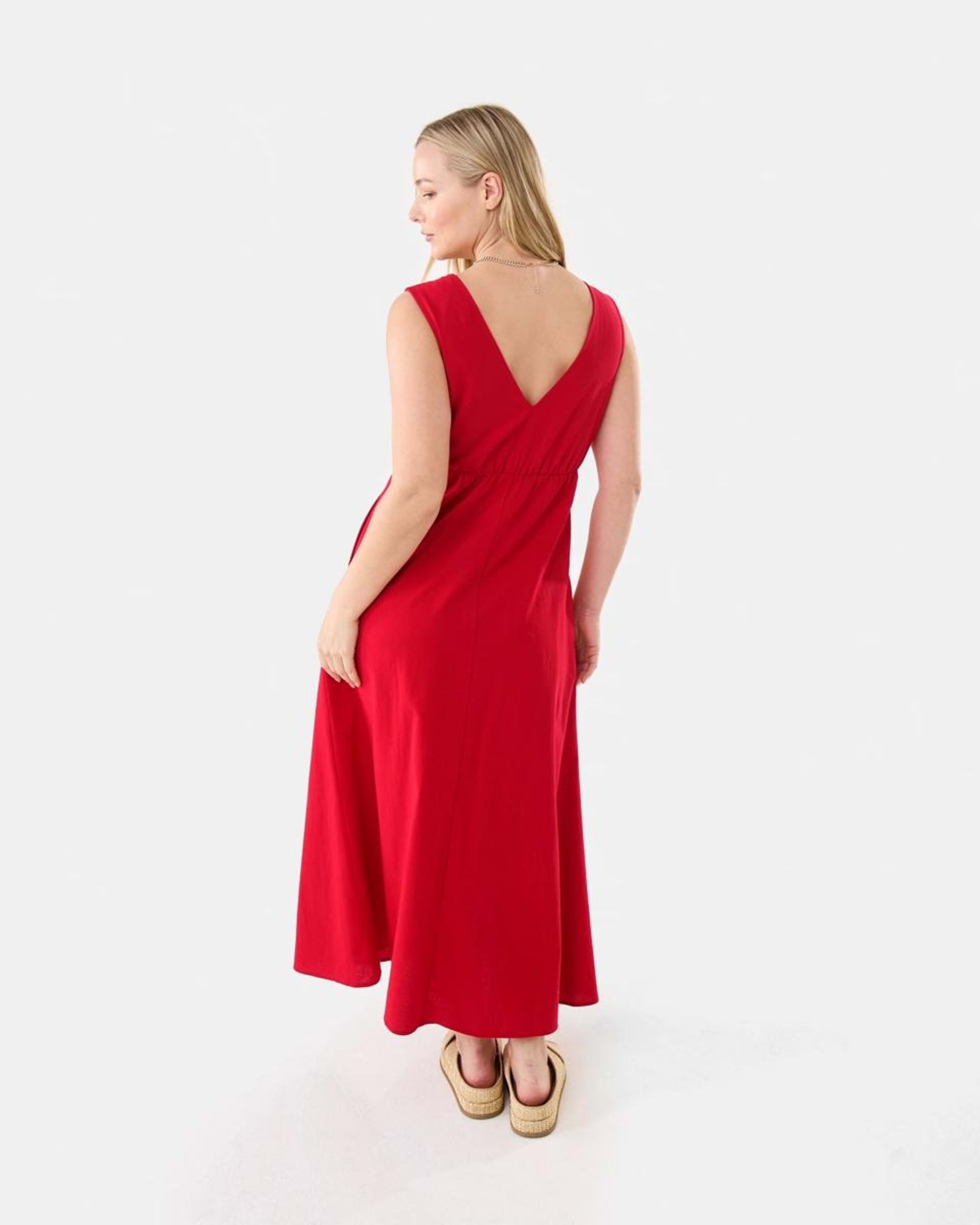 3 Sleeveless Keyhole Maxi Dress Strawberry, 3 of 9