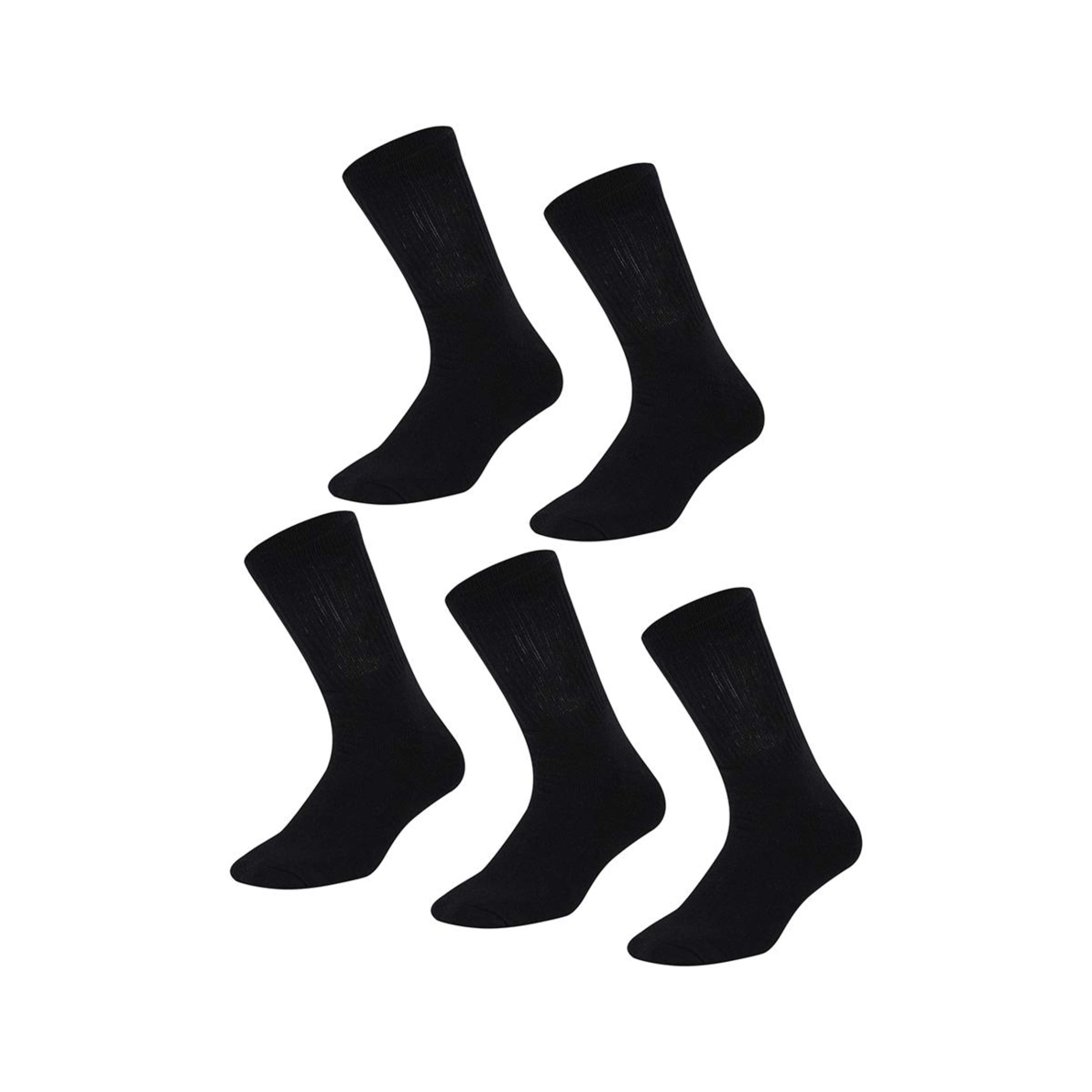 1 5 Pack Quarter Crew Sport Socks Black, 1 of 3