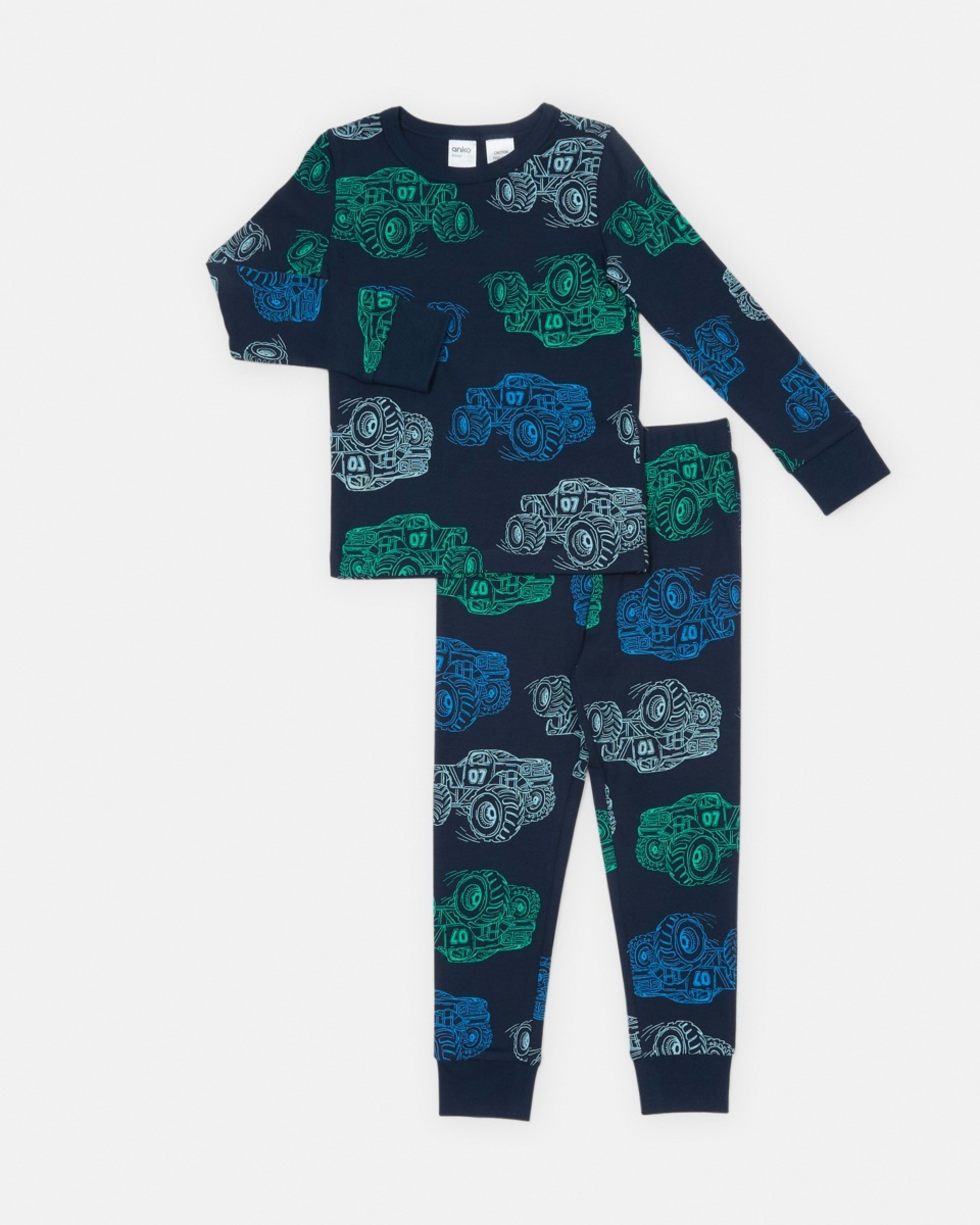 6 Rib Pyjama Set Nvy Truck, 6 of 9