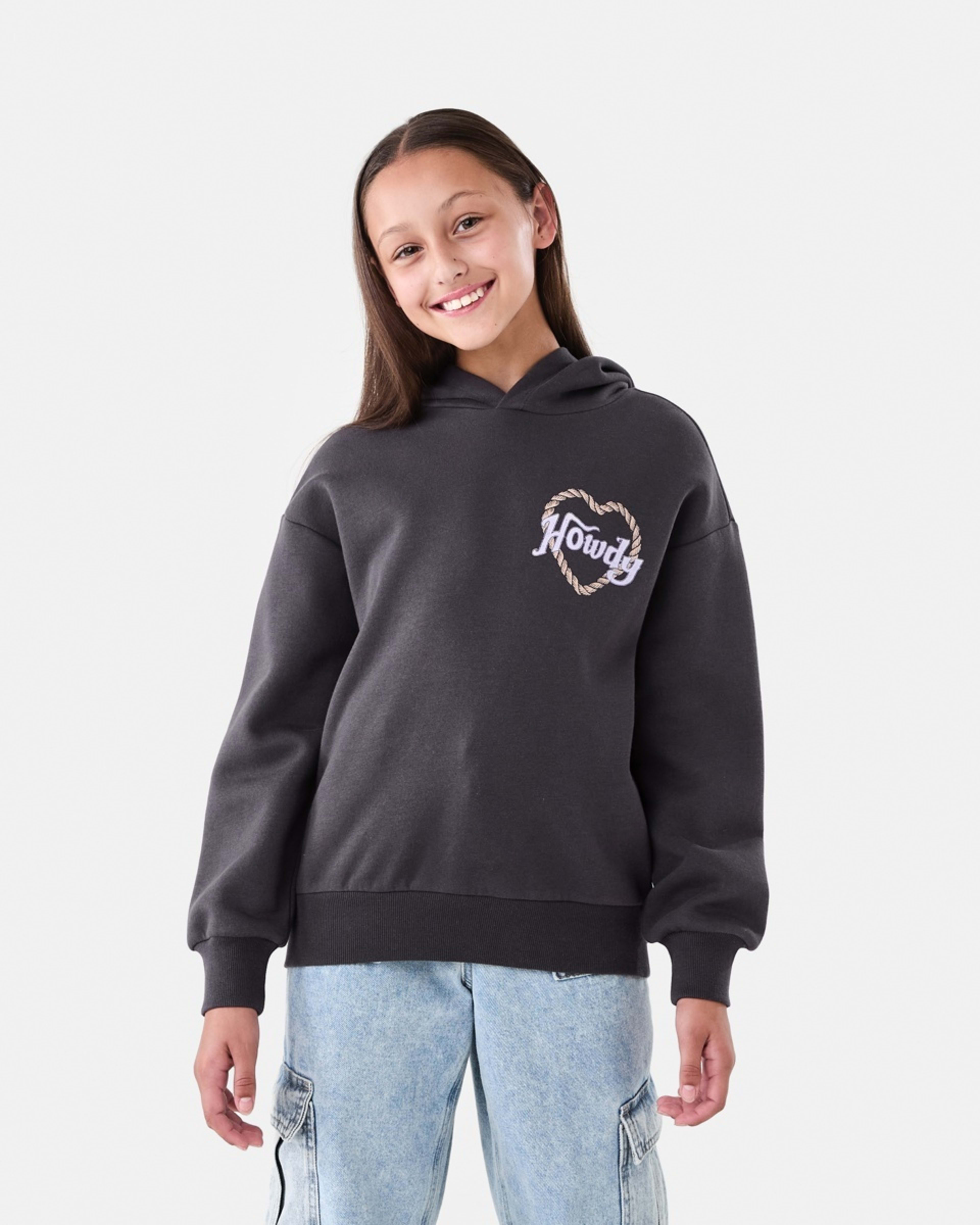 1 Oversized Hoodie Grey Howdy