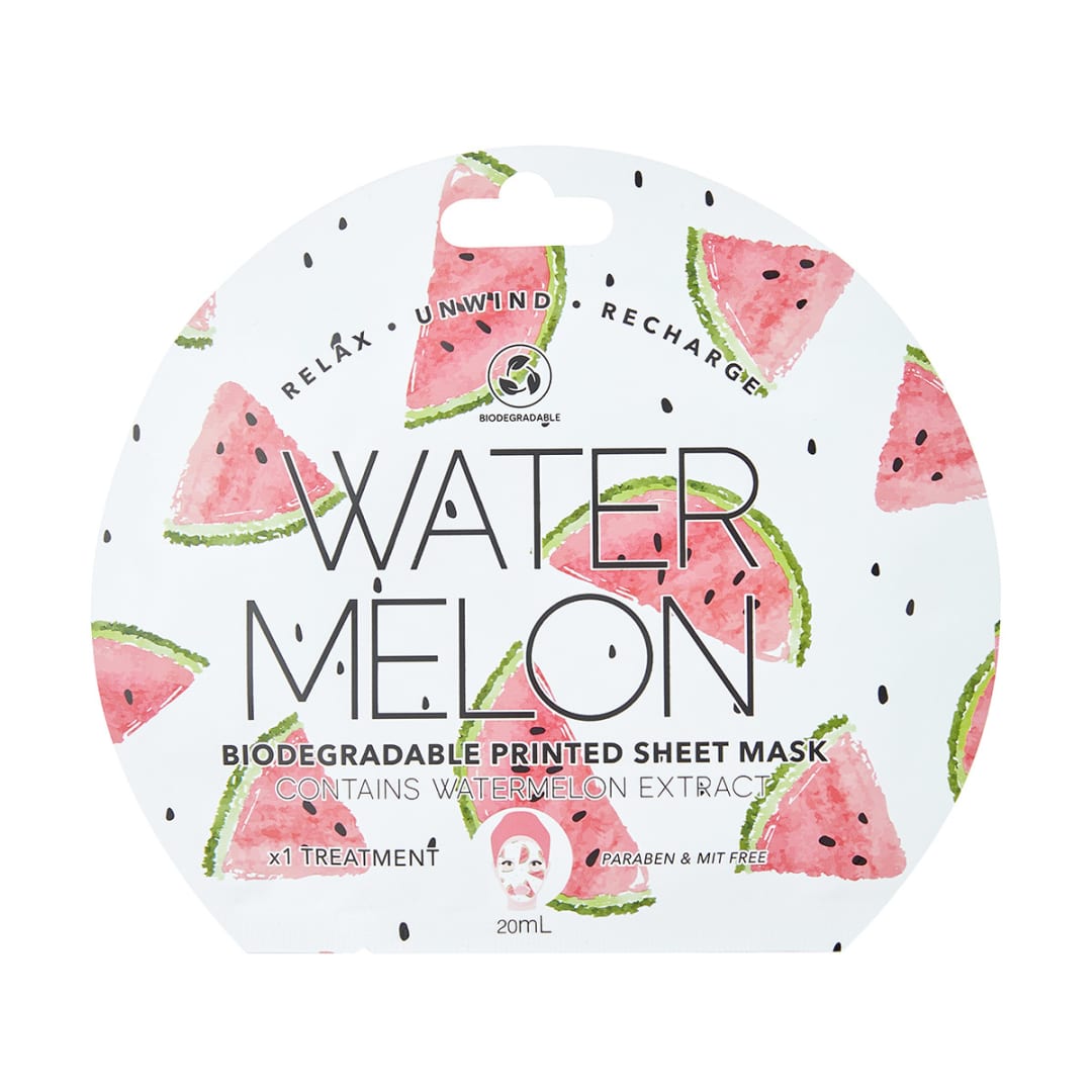 Biodegradable Printed Sheet Mask 20ml Watermelon Extract Kmart