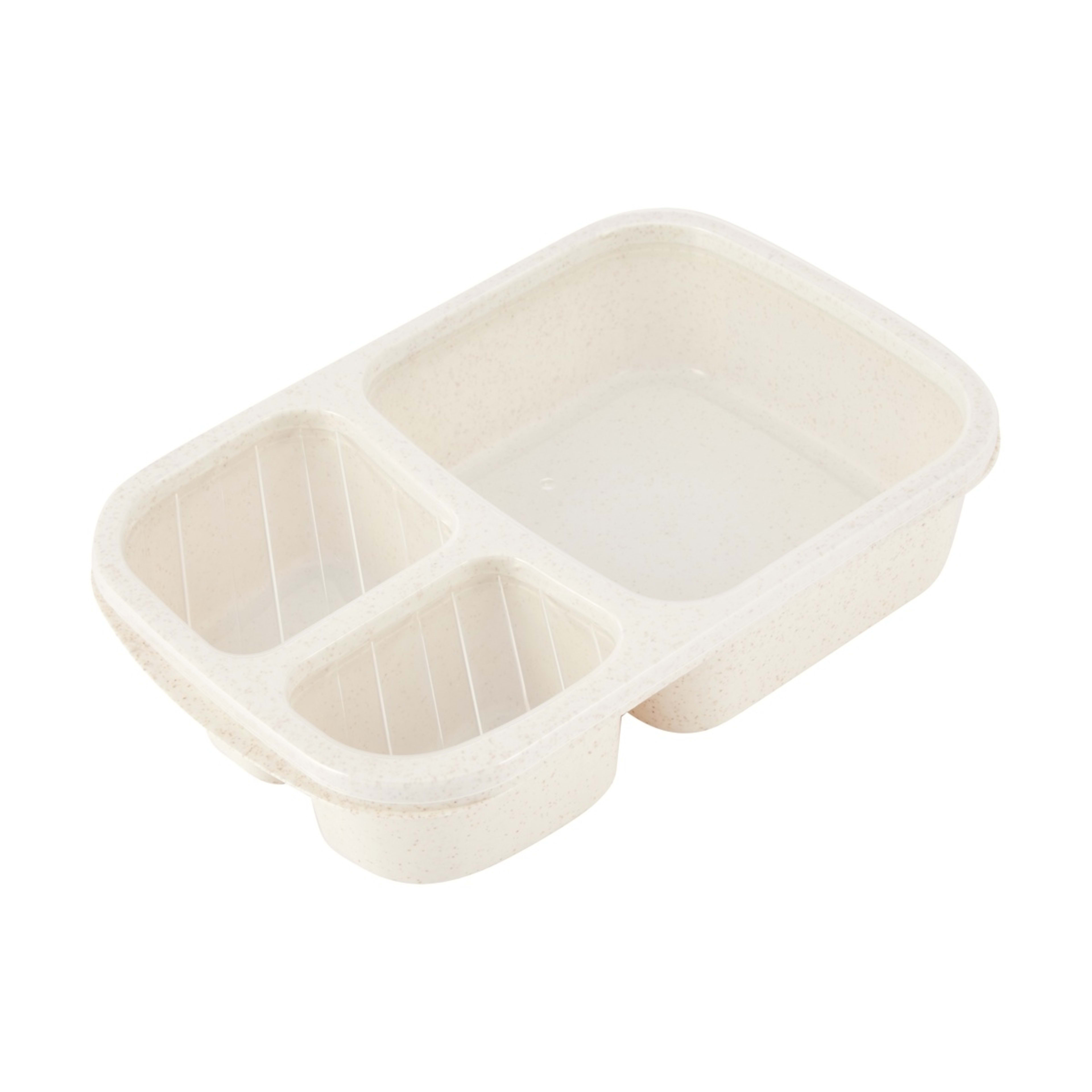 1 Oatmeal Wheat Straw 3 Section Container Lunch Box