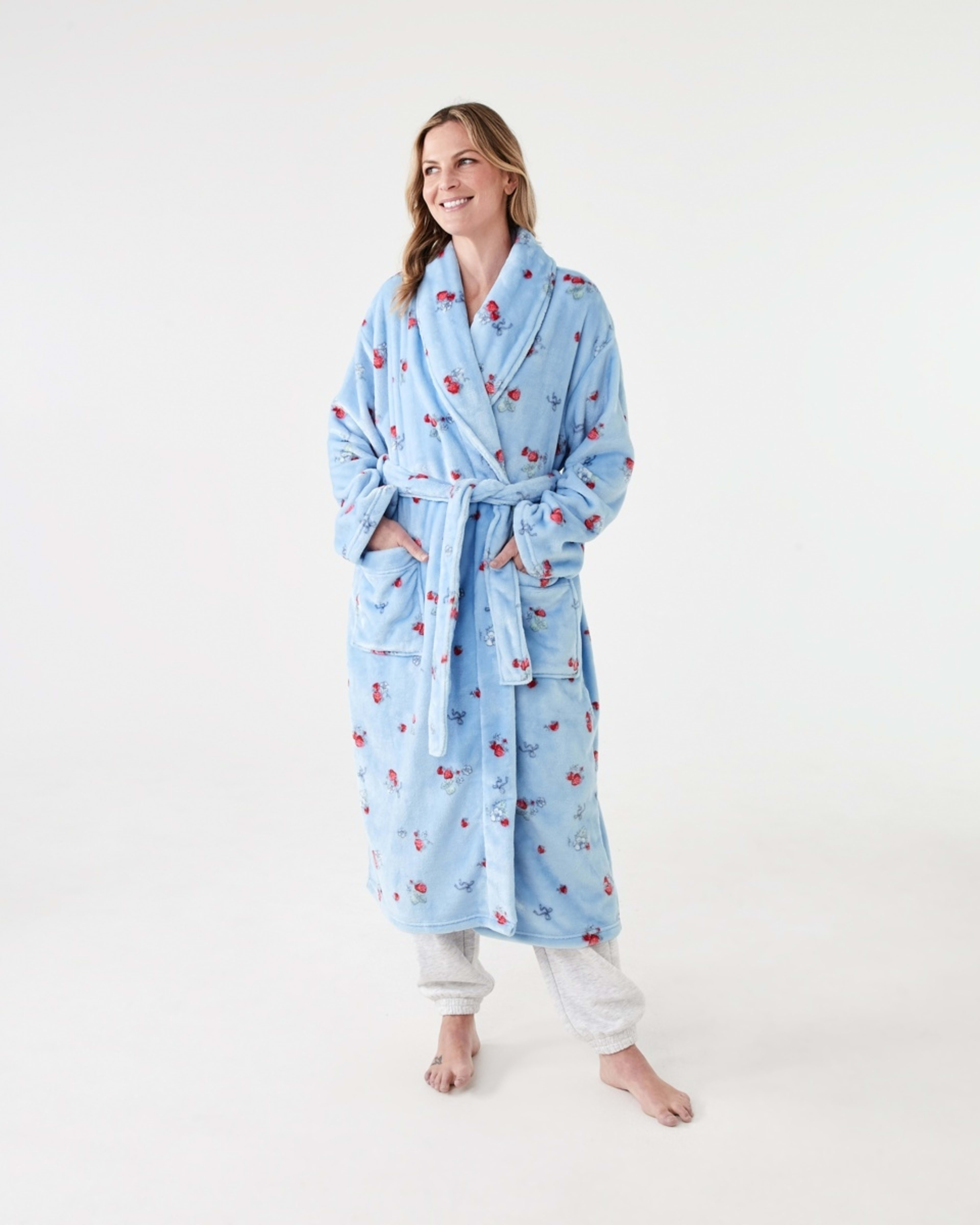 1 Printed Fleece Gown HALO BERRY HALOGEN BLUE