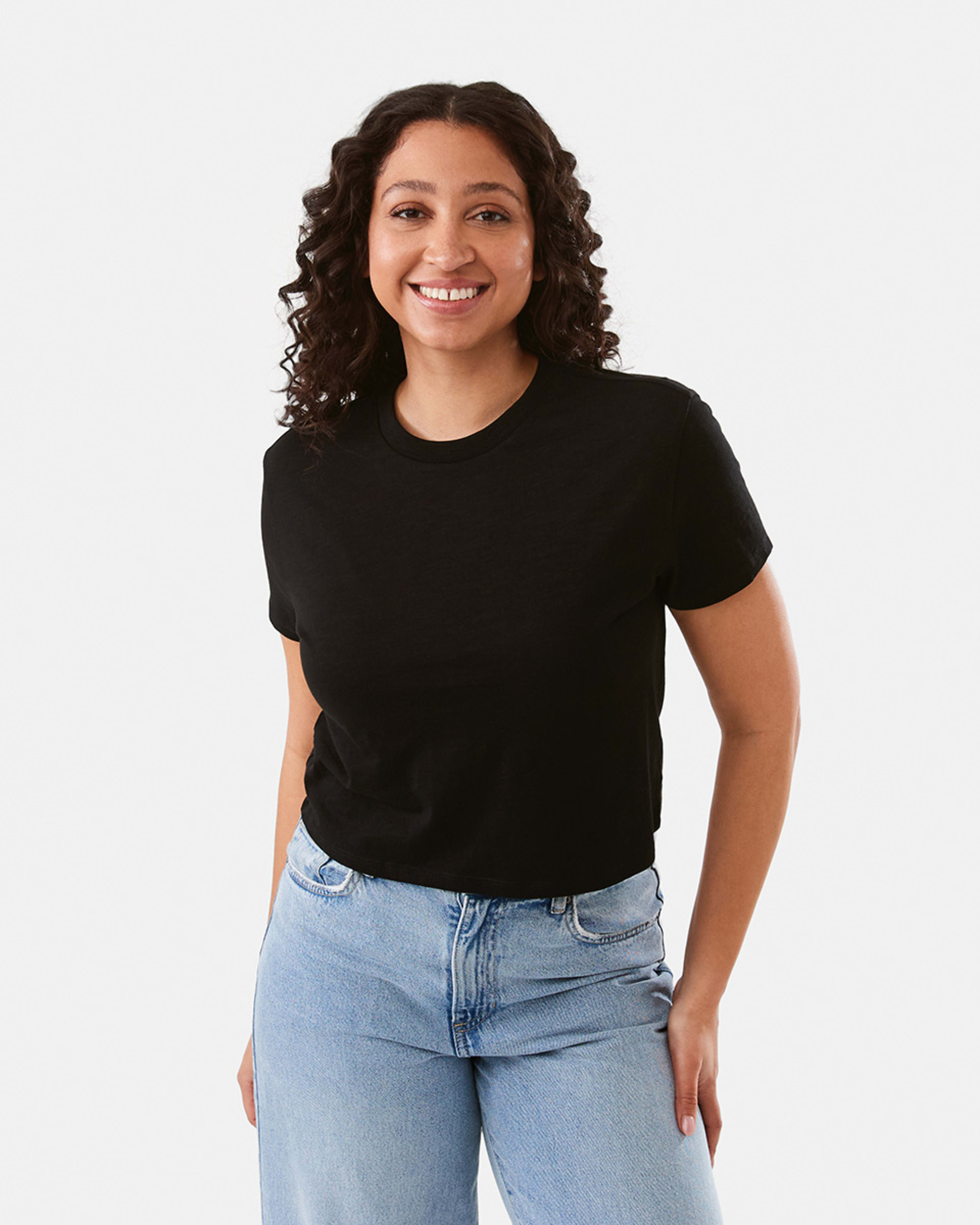1 Short Sleeve Shrunken T-shirt BLACK
