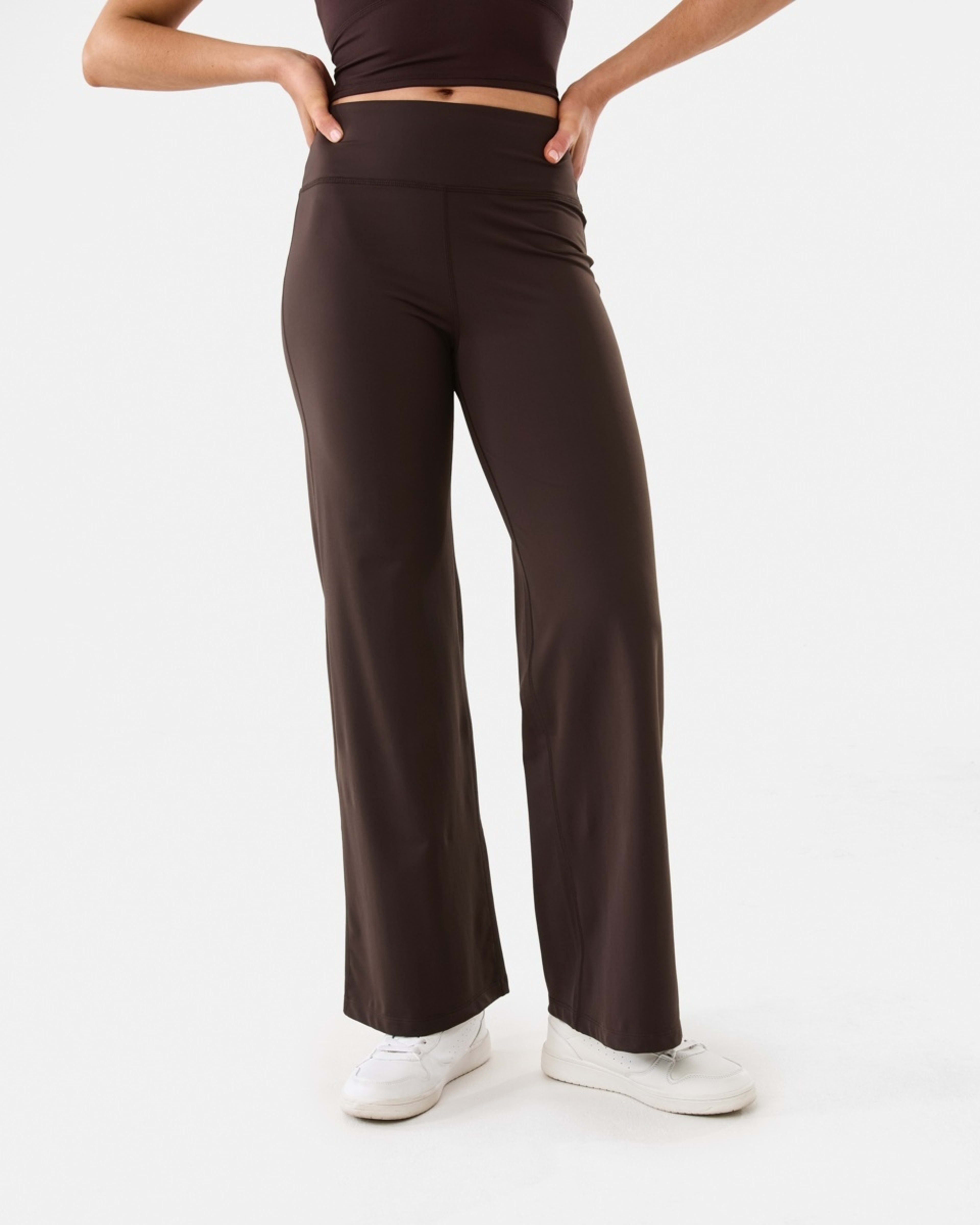 1 Active Womens Wide Leg Leggings TUSCAN BROWN, 1 of 5