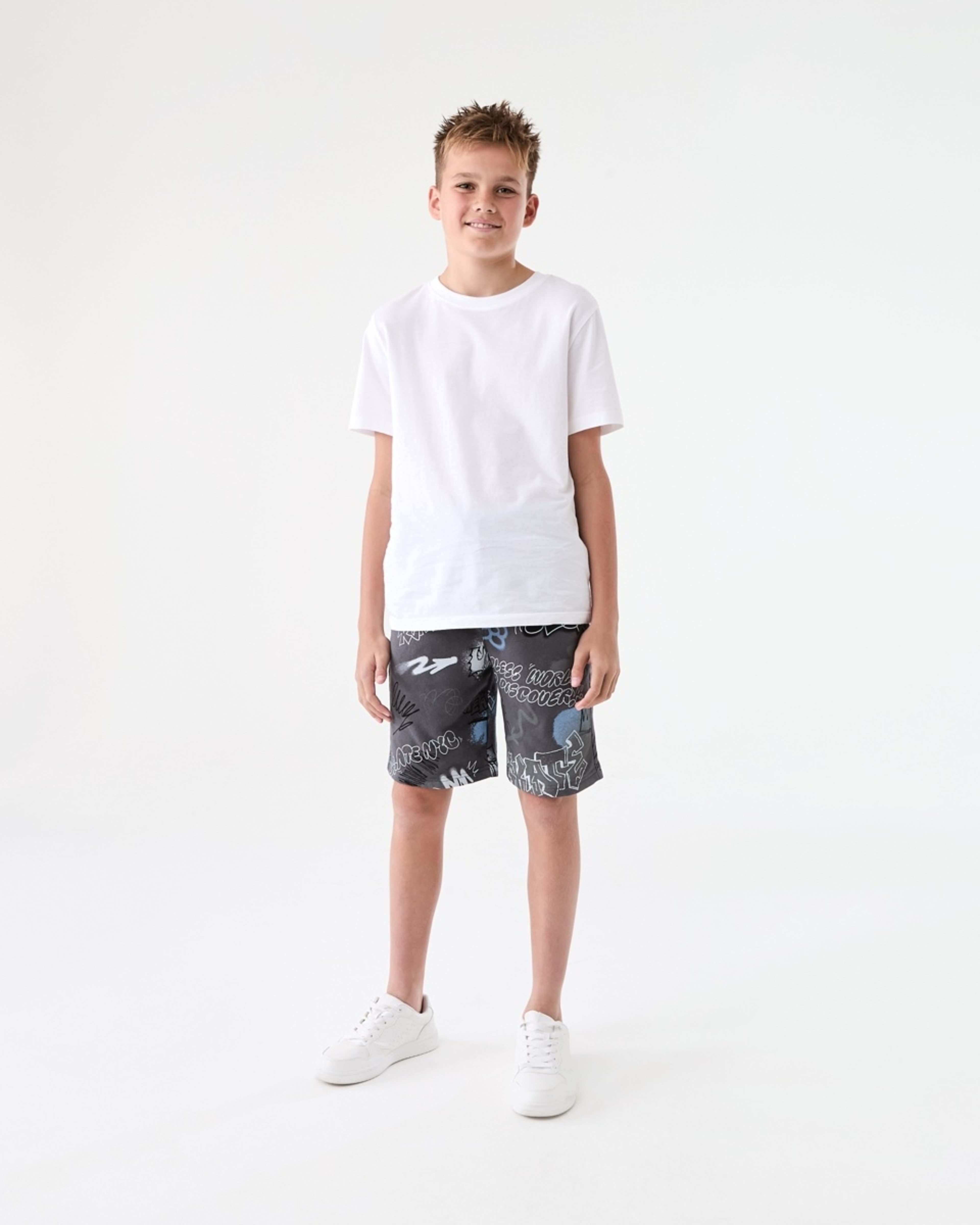 6 Printed Knit Shorts GRAFFITI OVERSPRAY GREY, 6 of 7