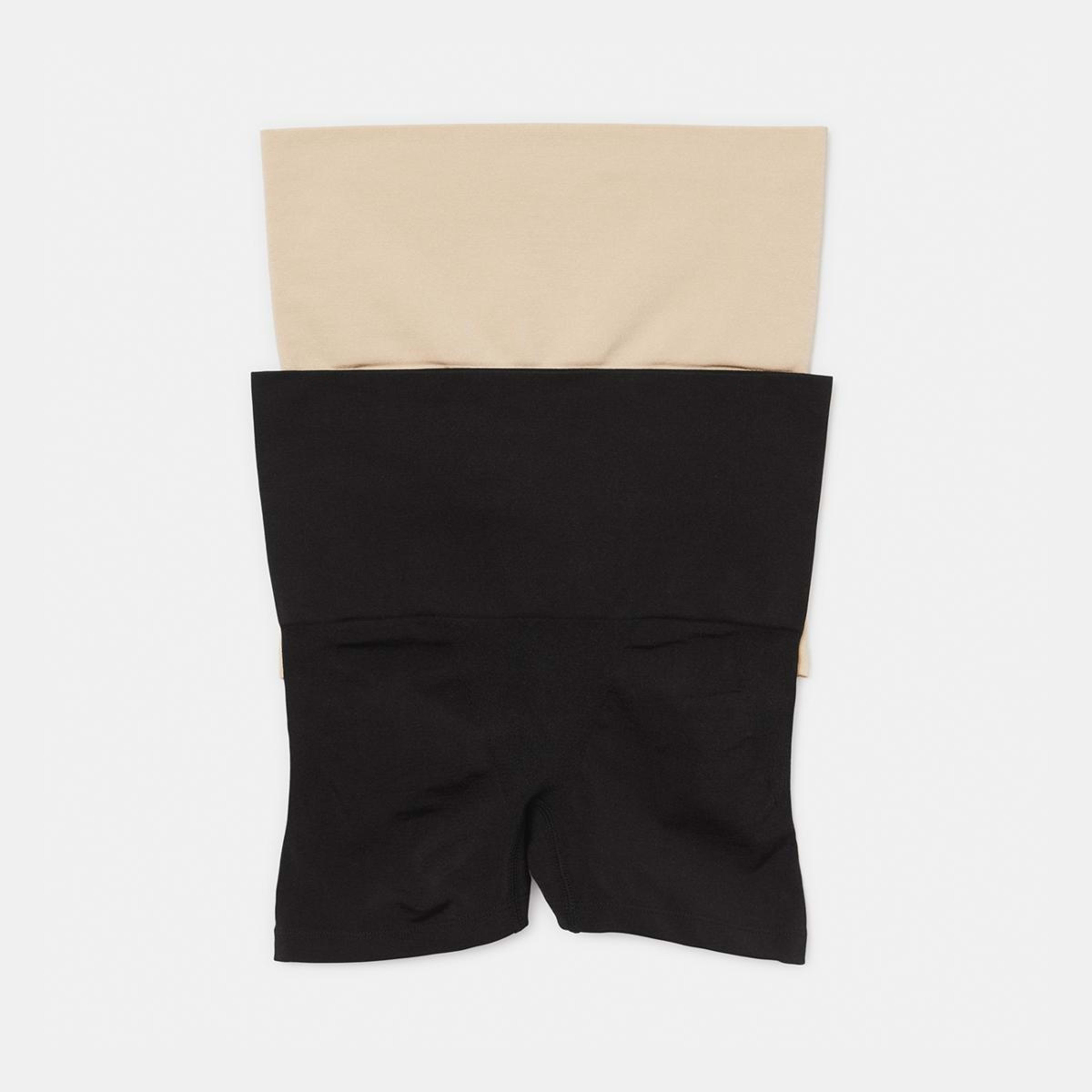 1 2 Pack Seamfree Boyleg Shaping Shorts Blk Beige, 1 of 8