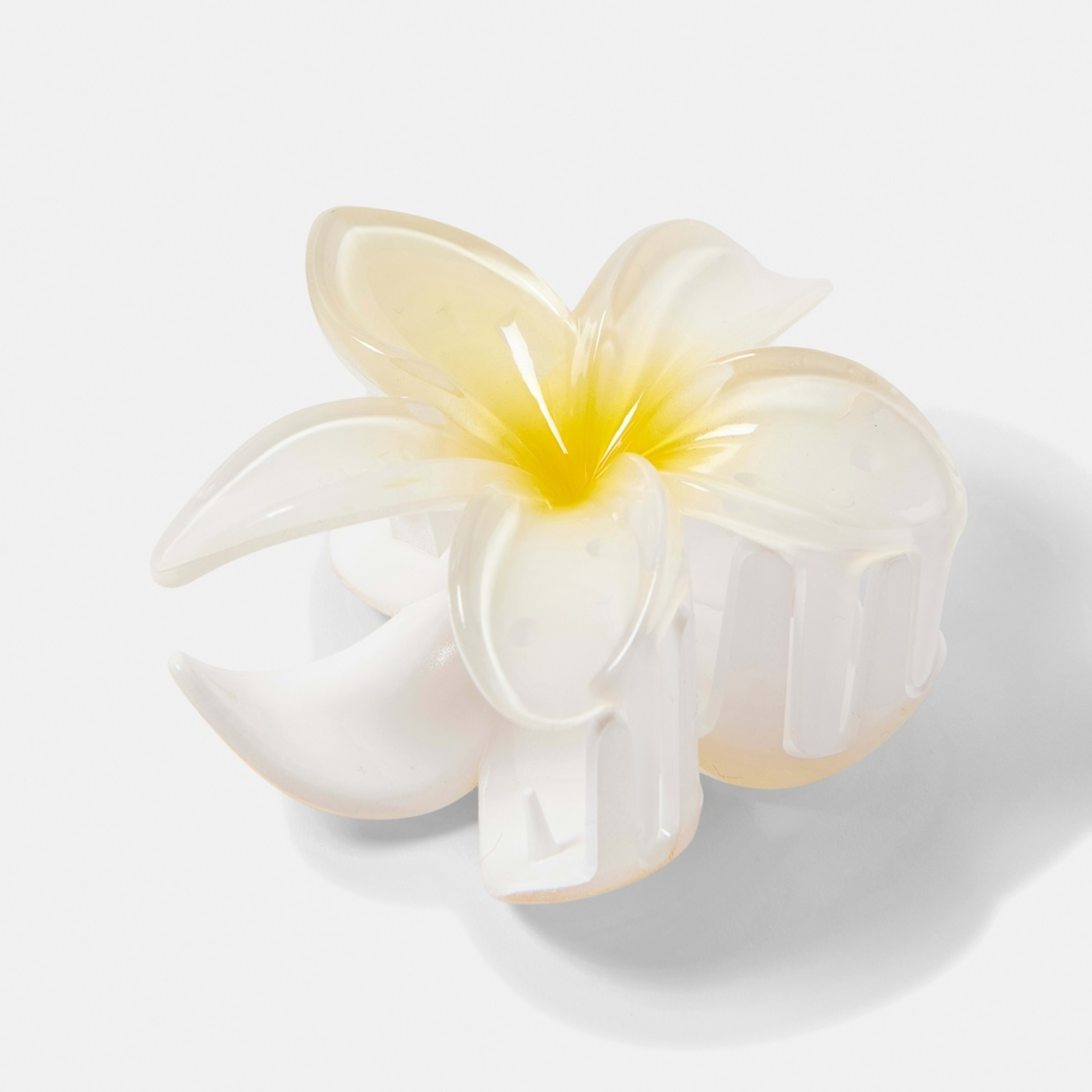 2 White Frangipani Claw Hair Clip, 2 of 4