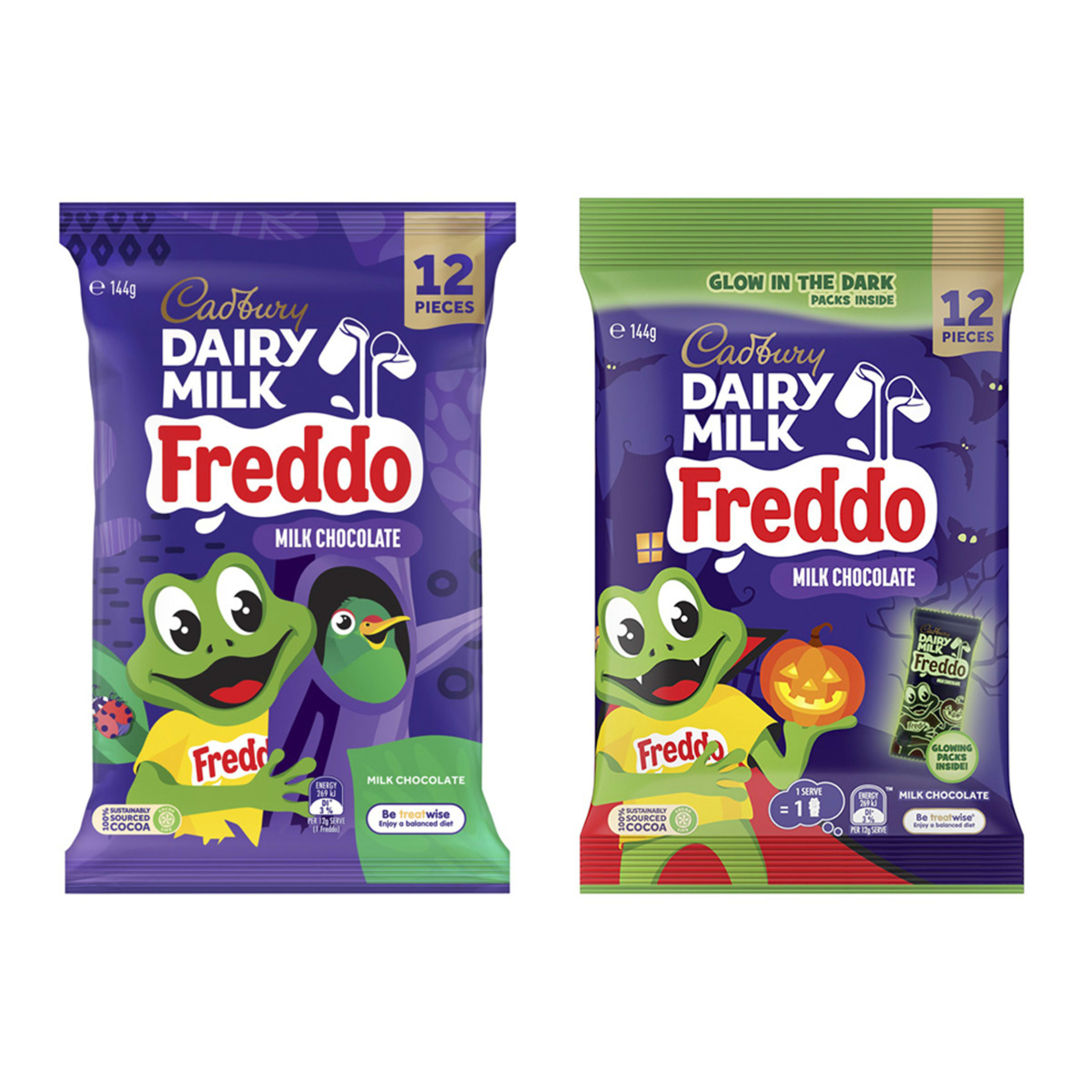 12 Piece Cadbury Dairy Milk Freddo Milk Chocolate Glow in the Dark