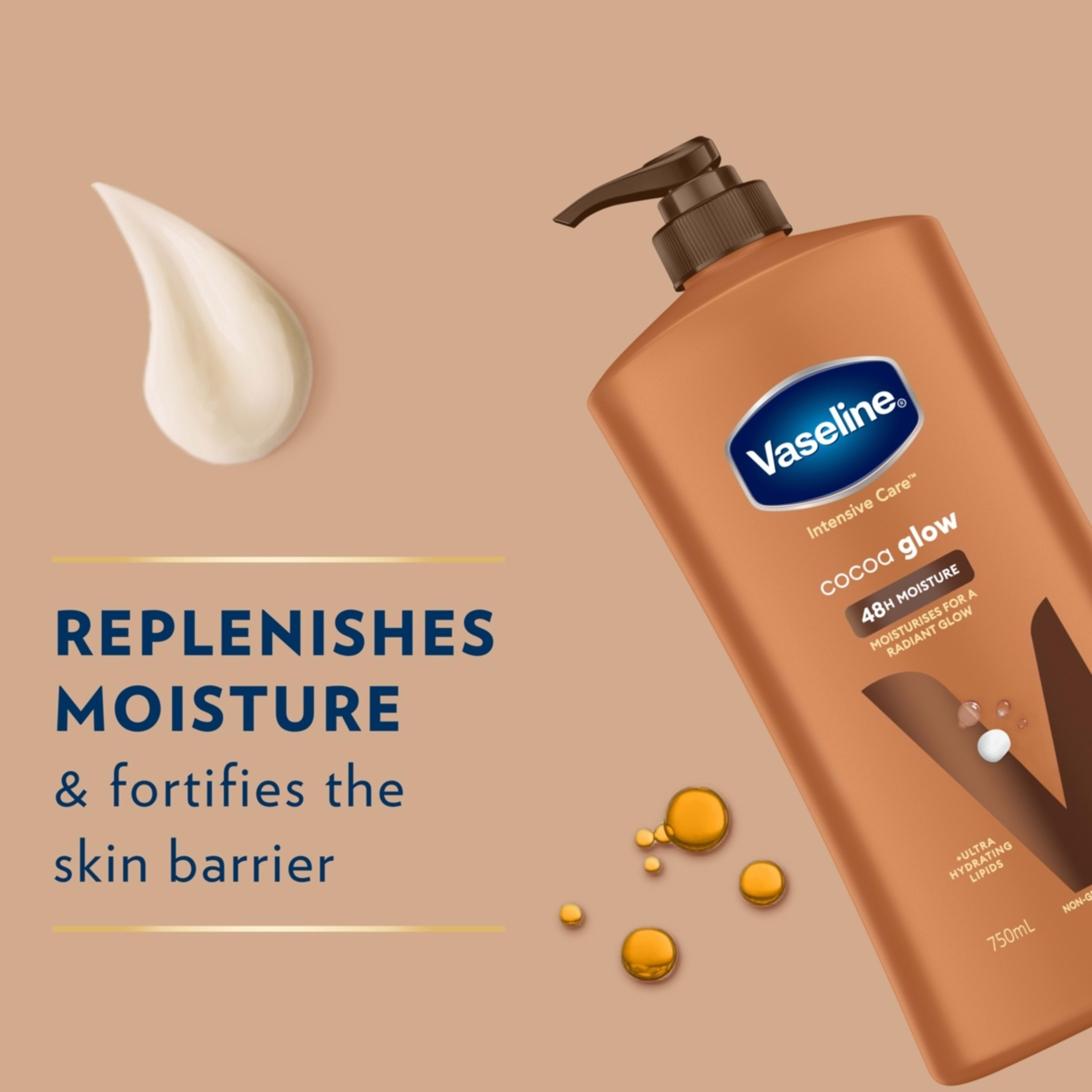 3 Vaseline Intensive Care Cocoa Glow Body Lotion 750ml, 3 of 9