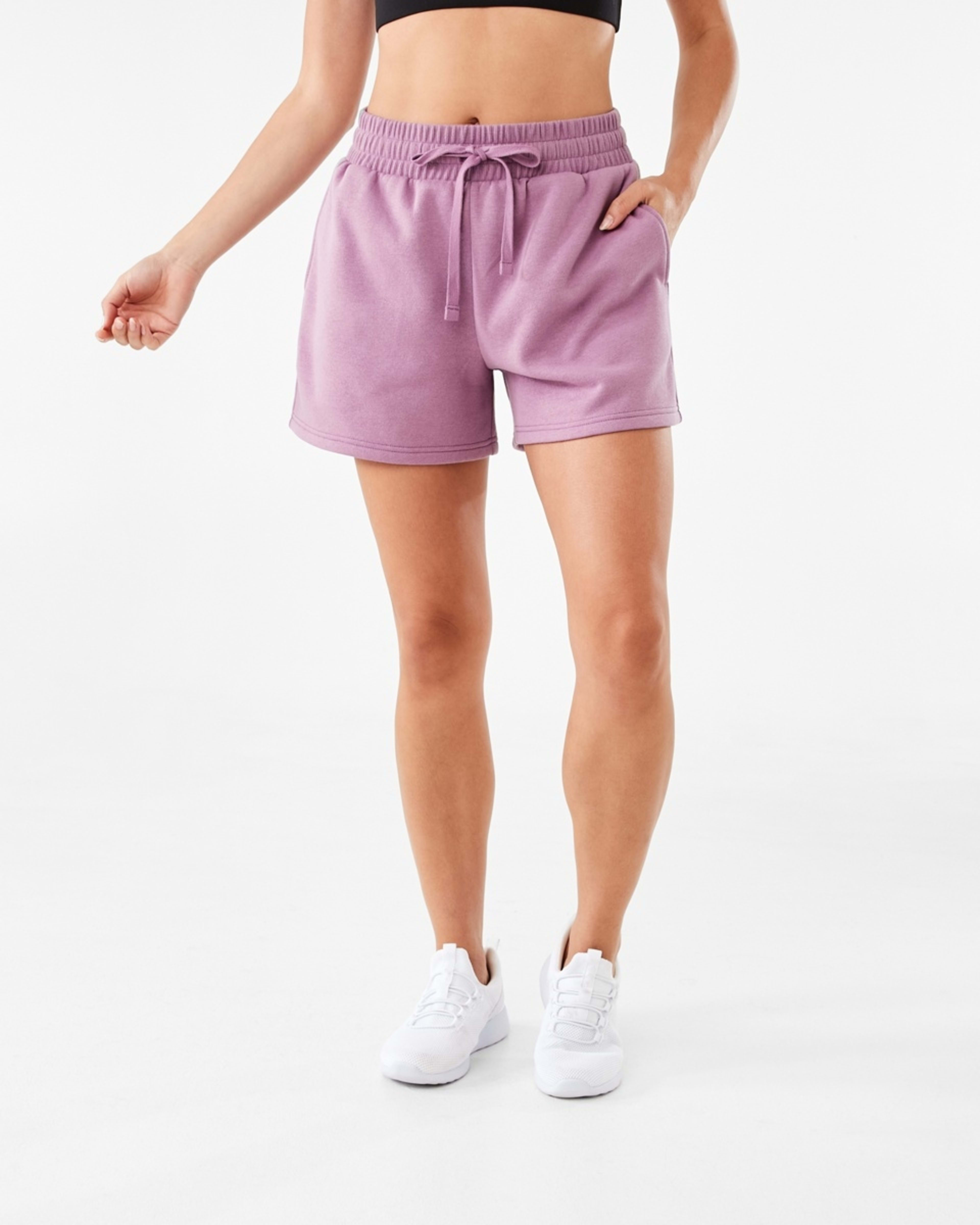 6 Active Womens Fleece Shorts Demure Purple, 6 of 6