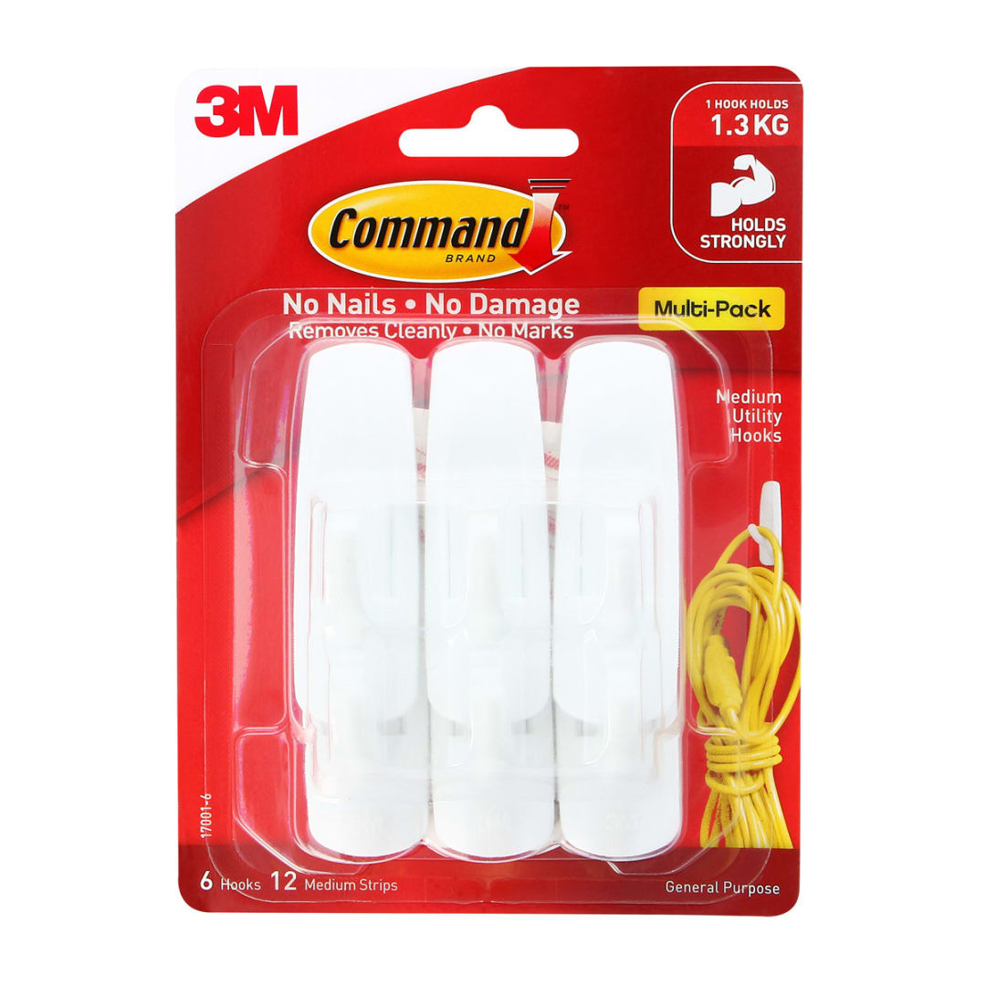 6 Pack Command Mounting Hooks Medium Kmart