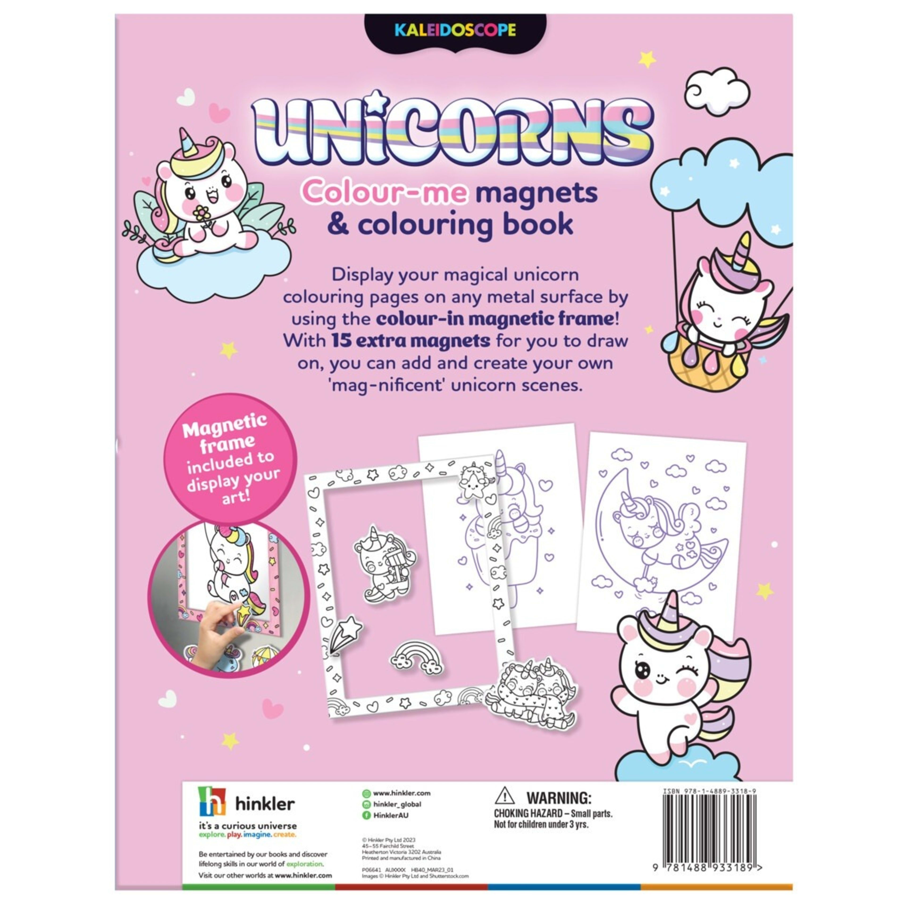 5 Kaleidoscope Unicorns Colour-Me Magnets and Colouring Book, 5 of 5