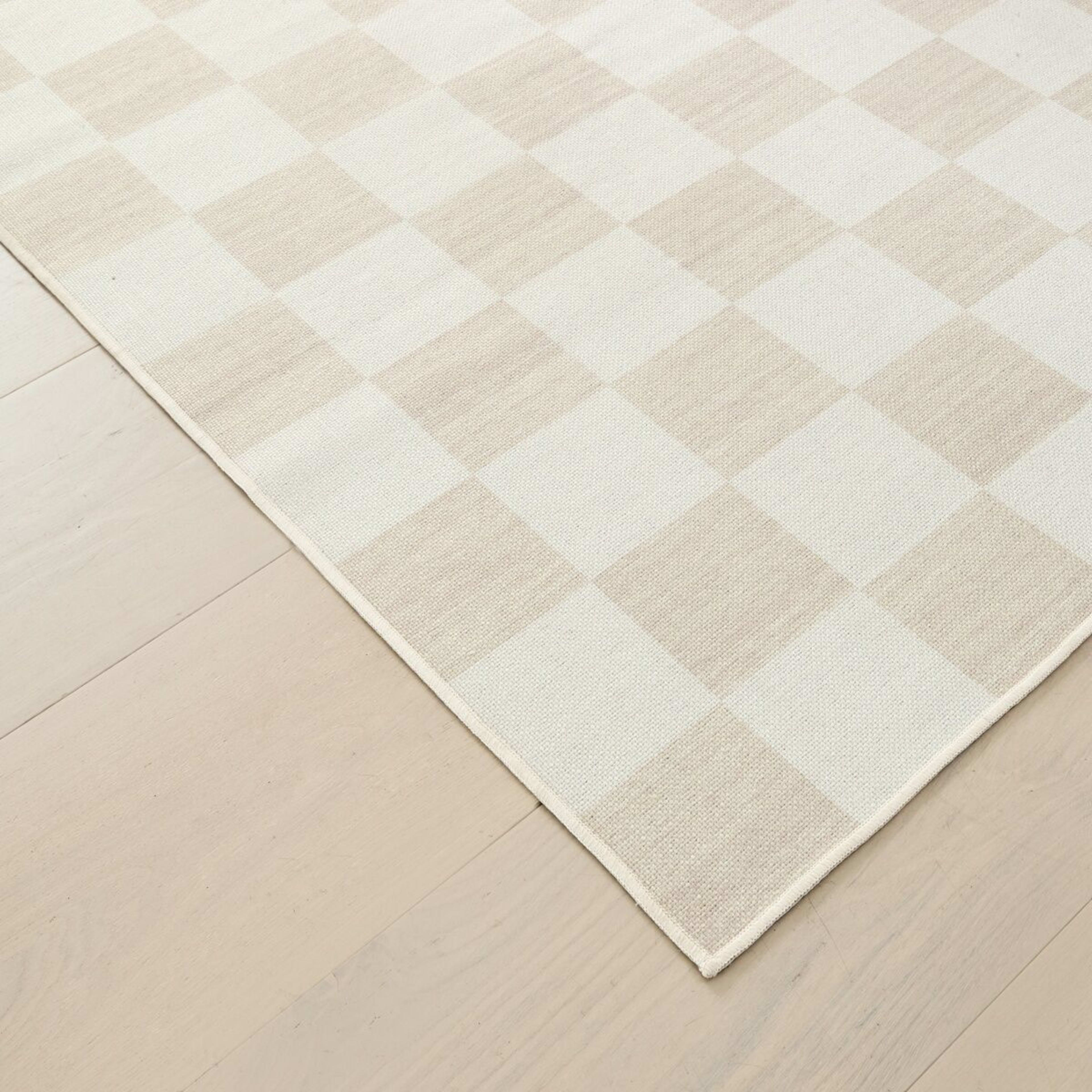 2 Check Washable Rug - Beige, Large - 235cm x 160cm, 2 of 9