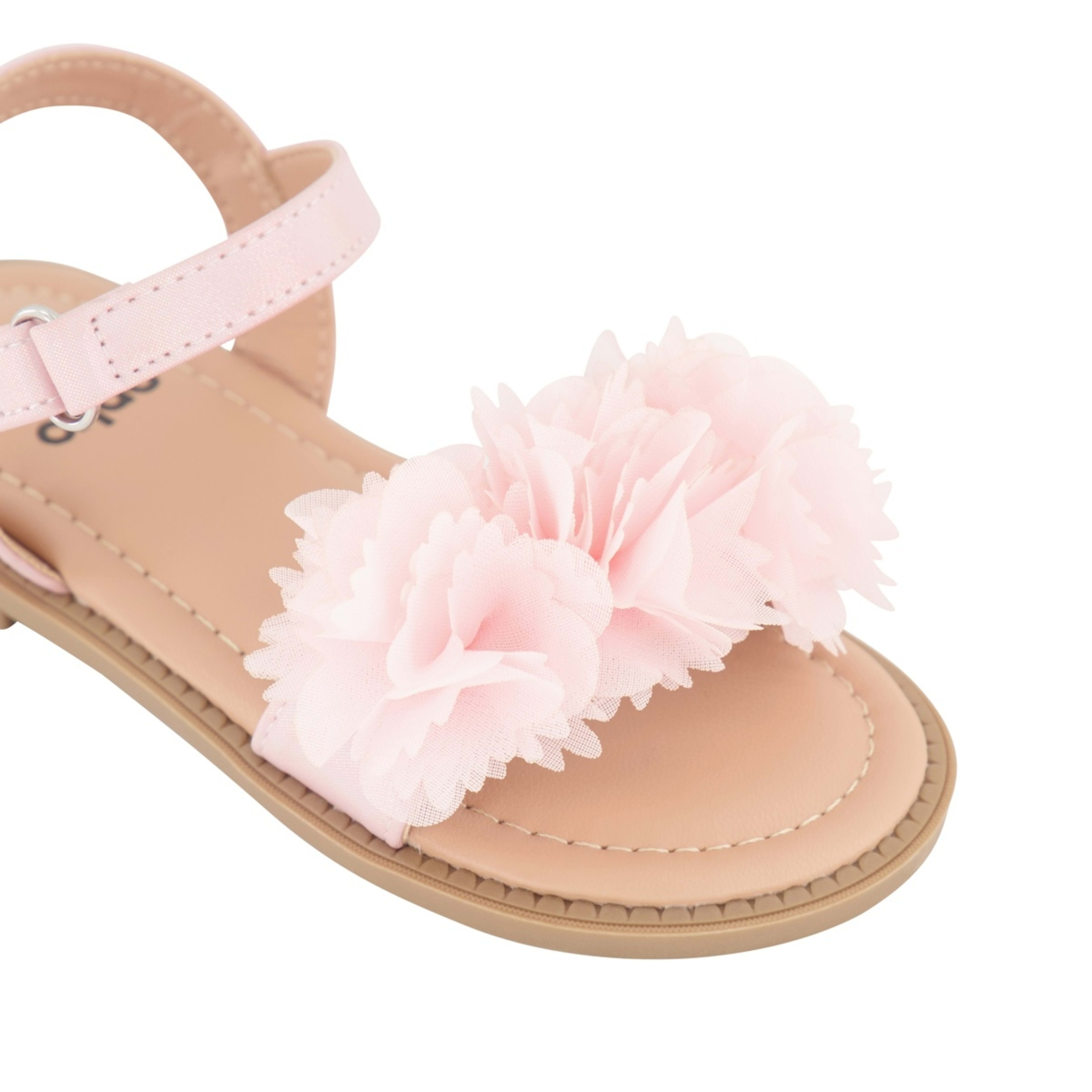 4 Junior Floral Sandals Silver Pink, 4 of 4