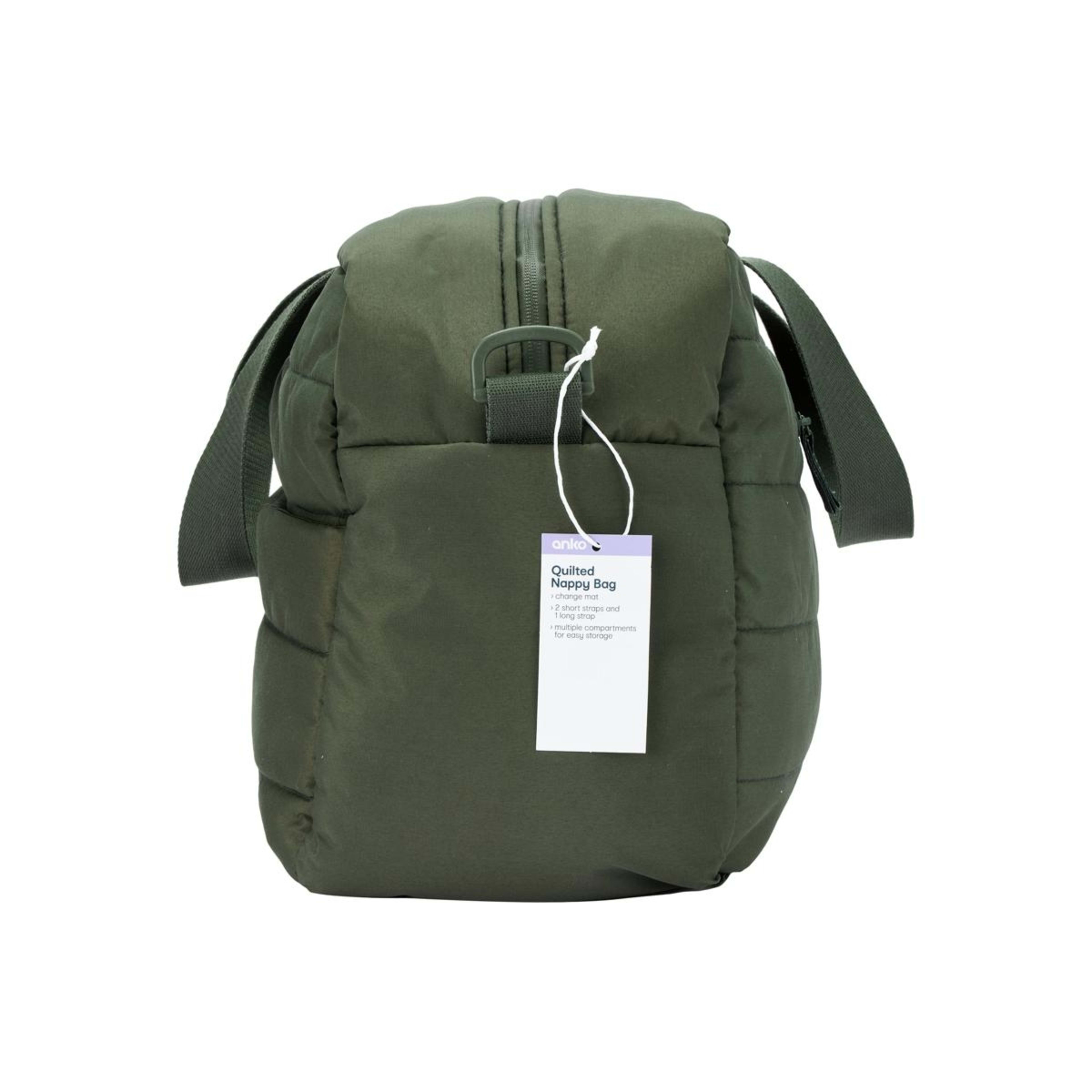 7 Quilted Nappy Bag - Green, 7 of 7