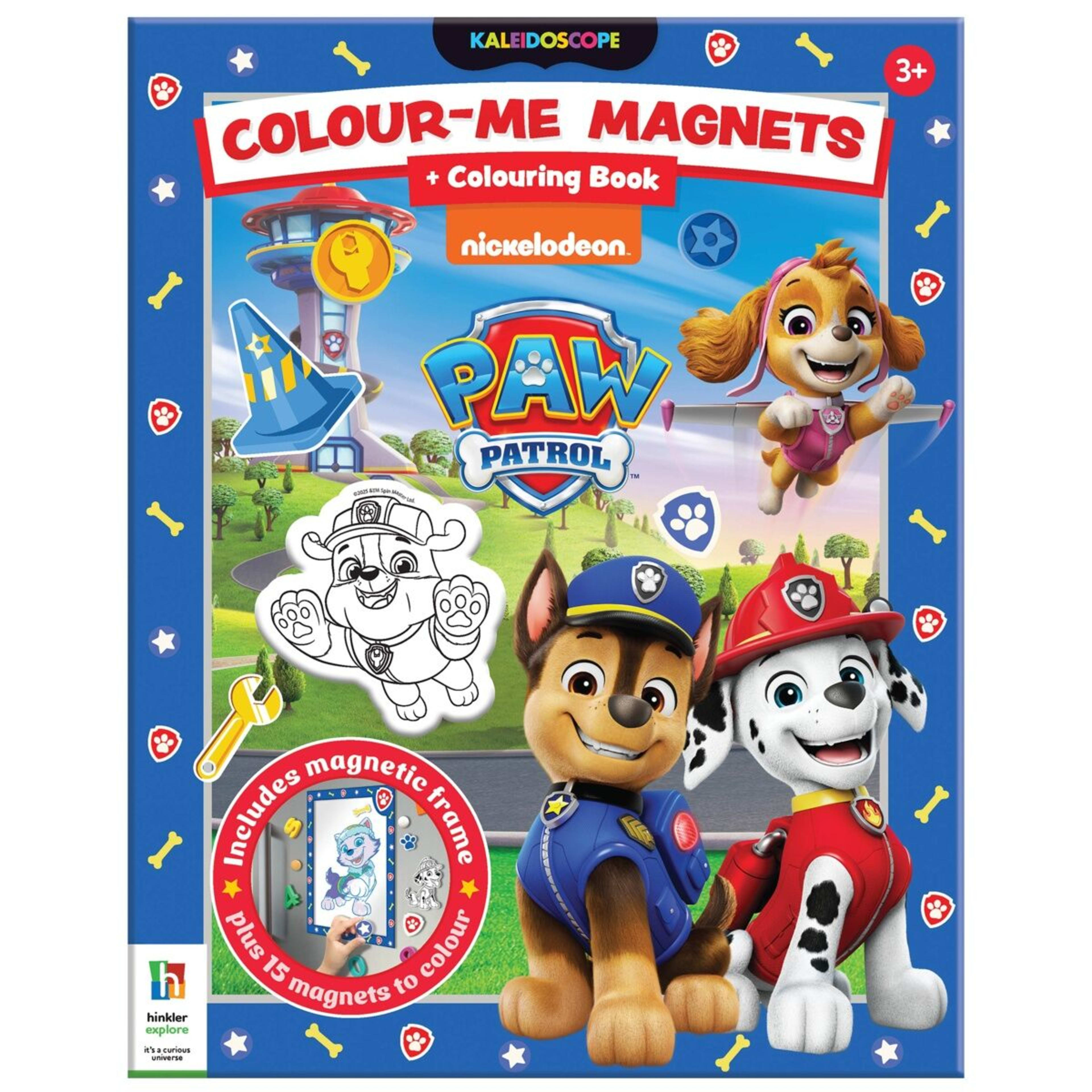 1 Nickelodeon Kaleidoscope PAW Patrol Colour-Me Magnets + Colouring Book