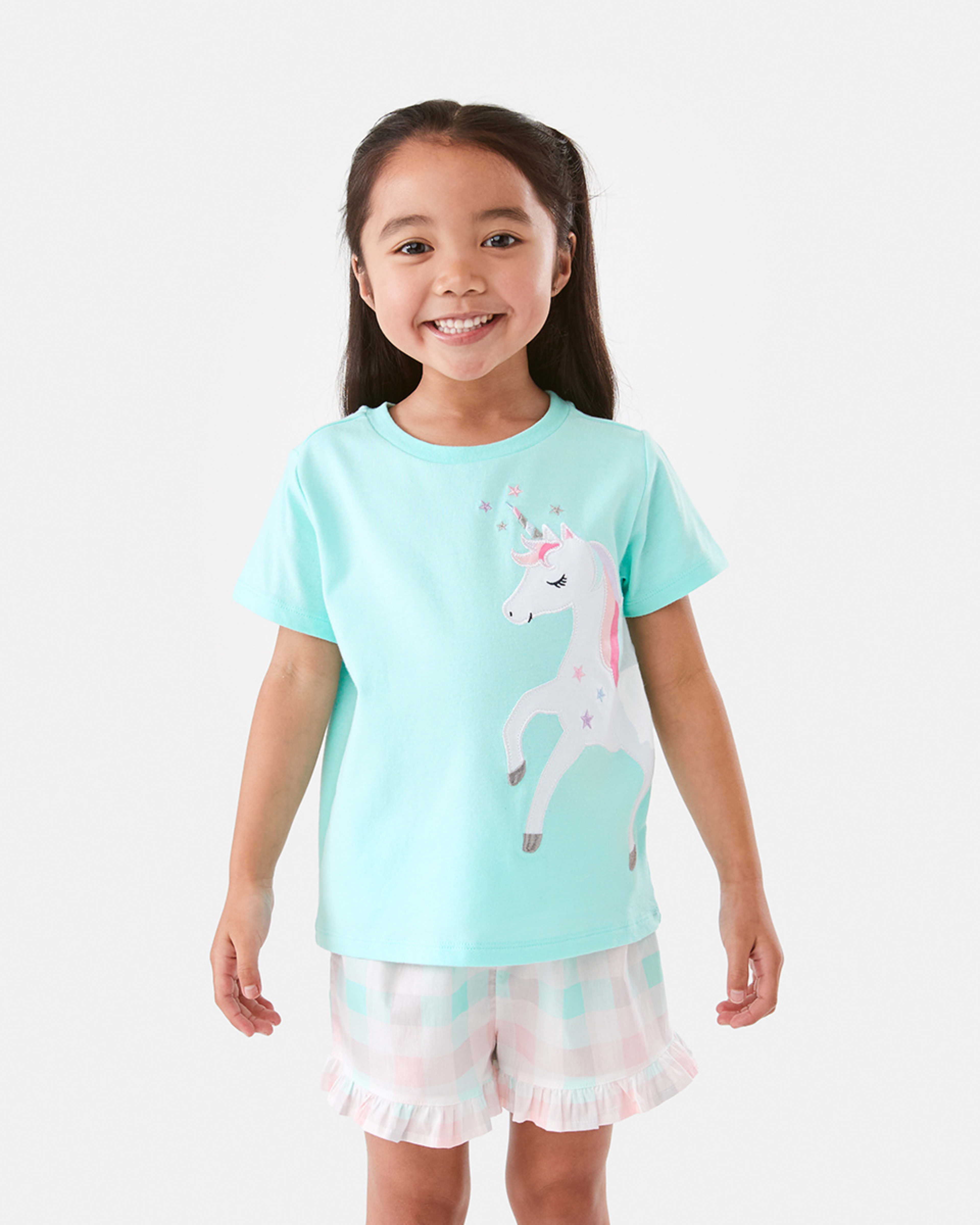 1 Knit Woven Pyjama Set Bluunicorn, 1 of 10