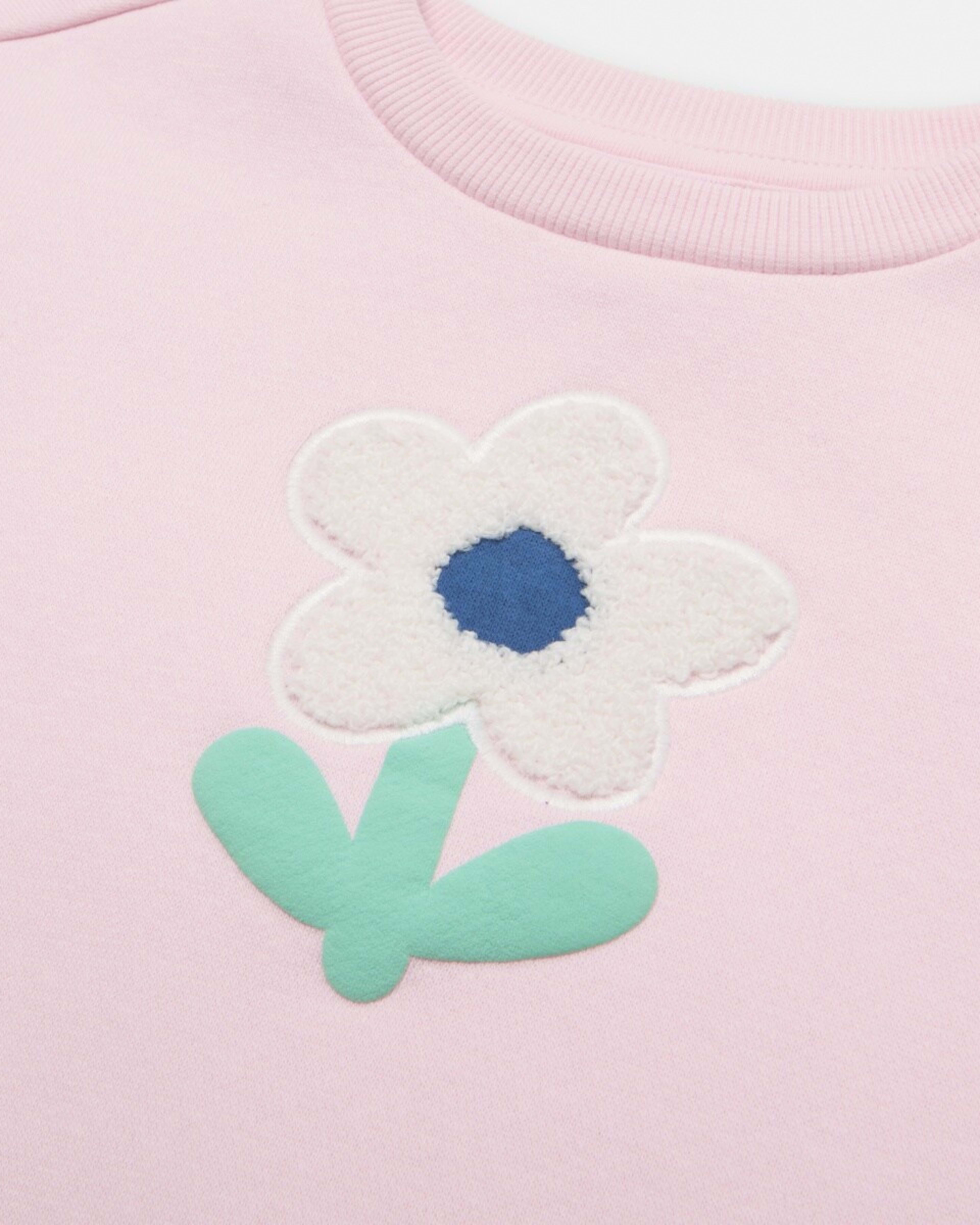 3 Frill Drop Shoulder Sweatshirt Pnk Flower, 3 of 4
