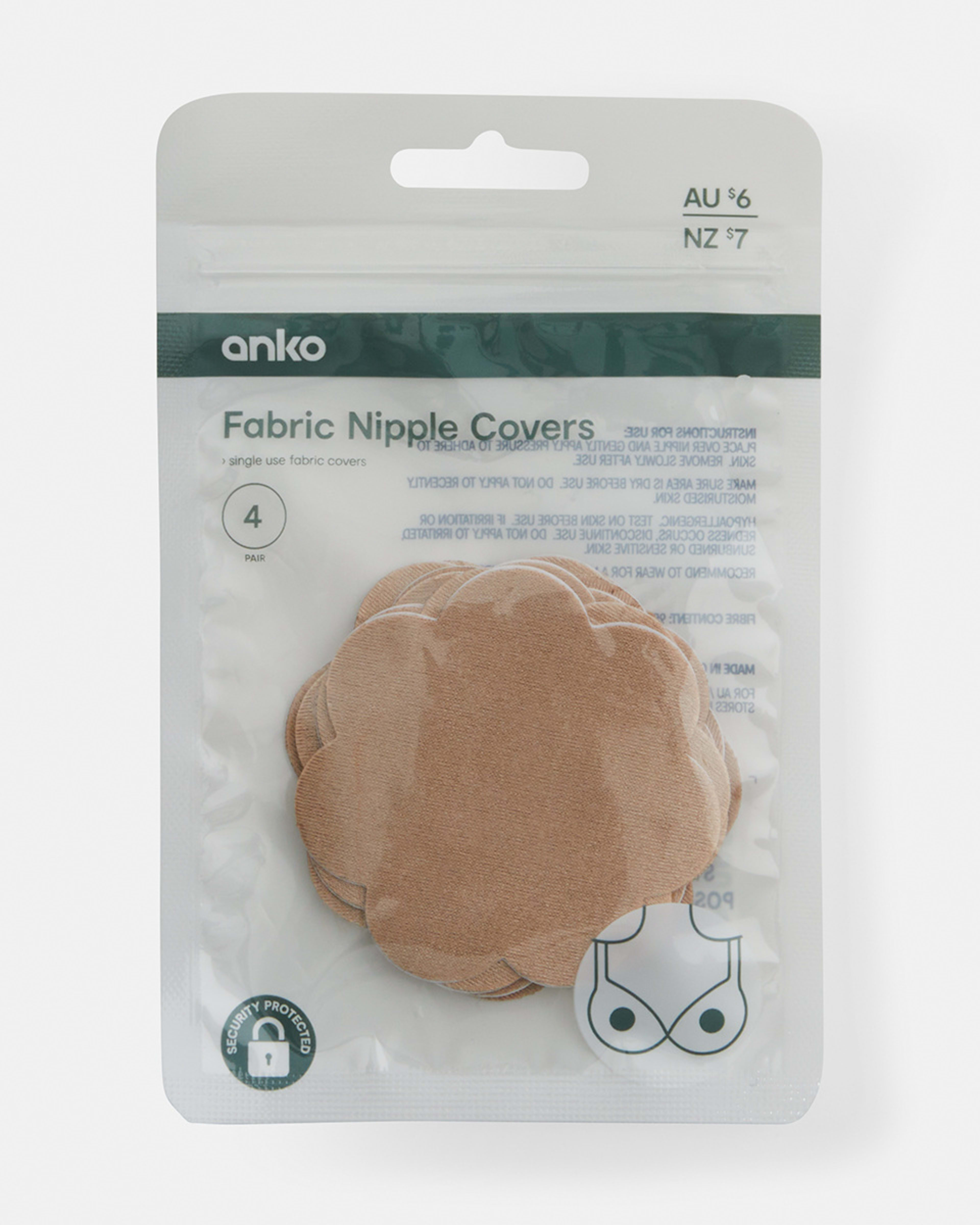 3 Fabric Nipple Covers Fawn Beige, 3 of 4