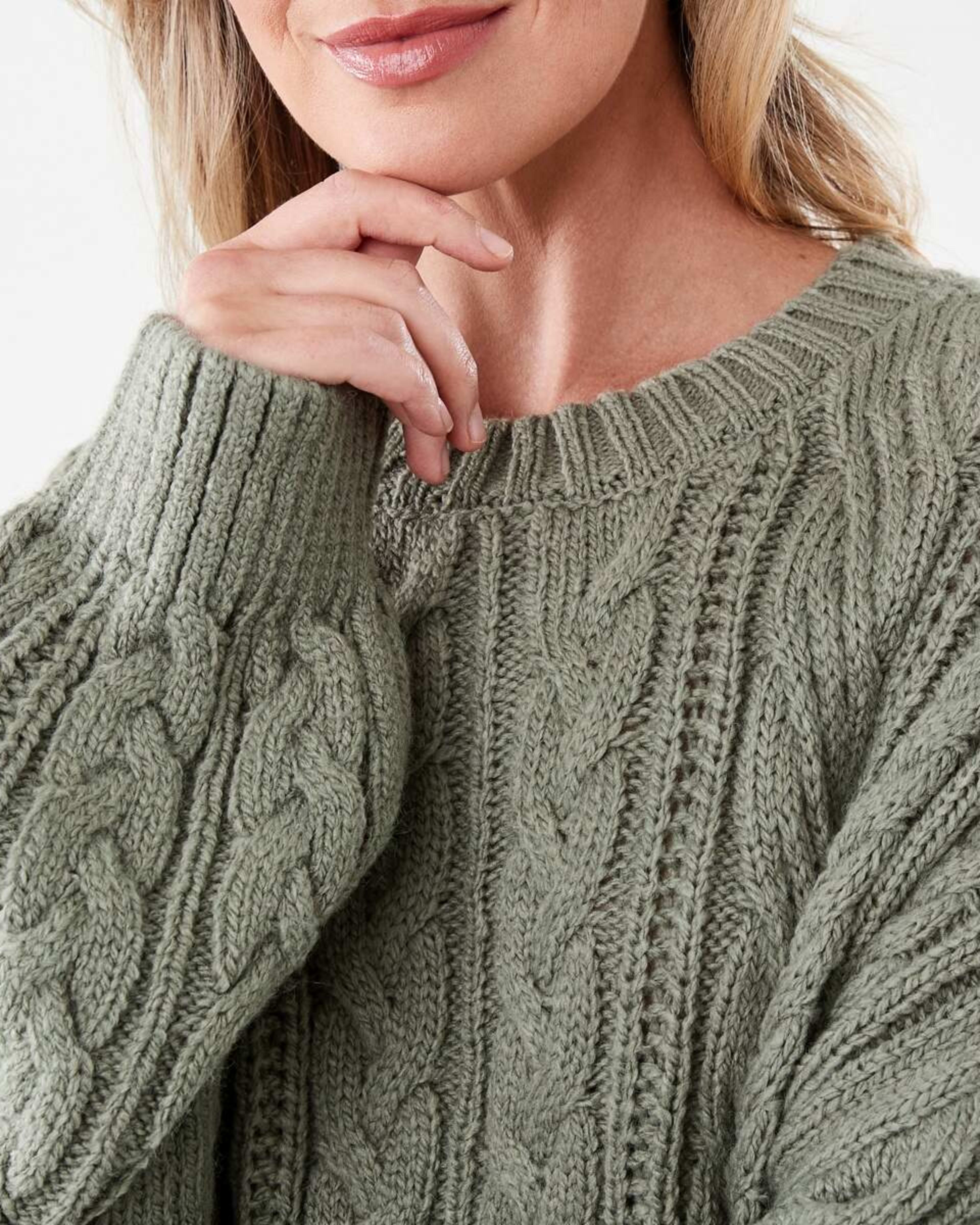 6 Cable Jumper Soft Khaki, 6 of 6