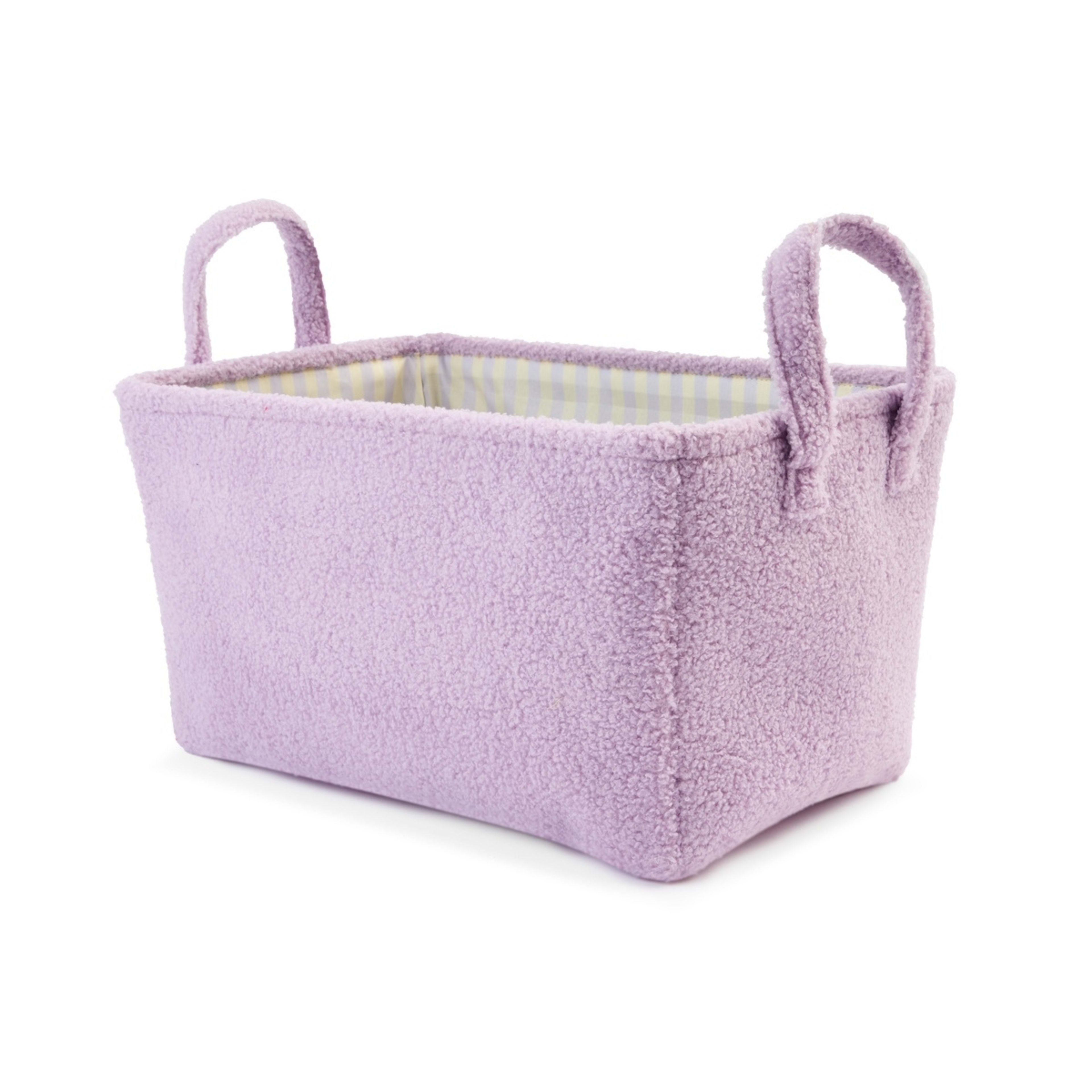 1 Boucle Basket with Stripe Liner - Purple