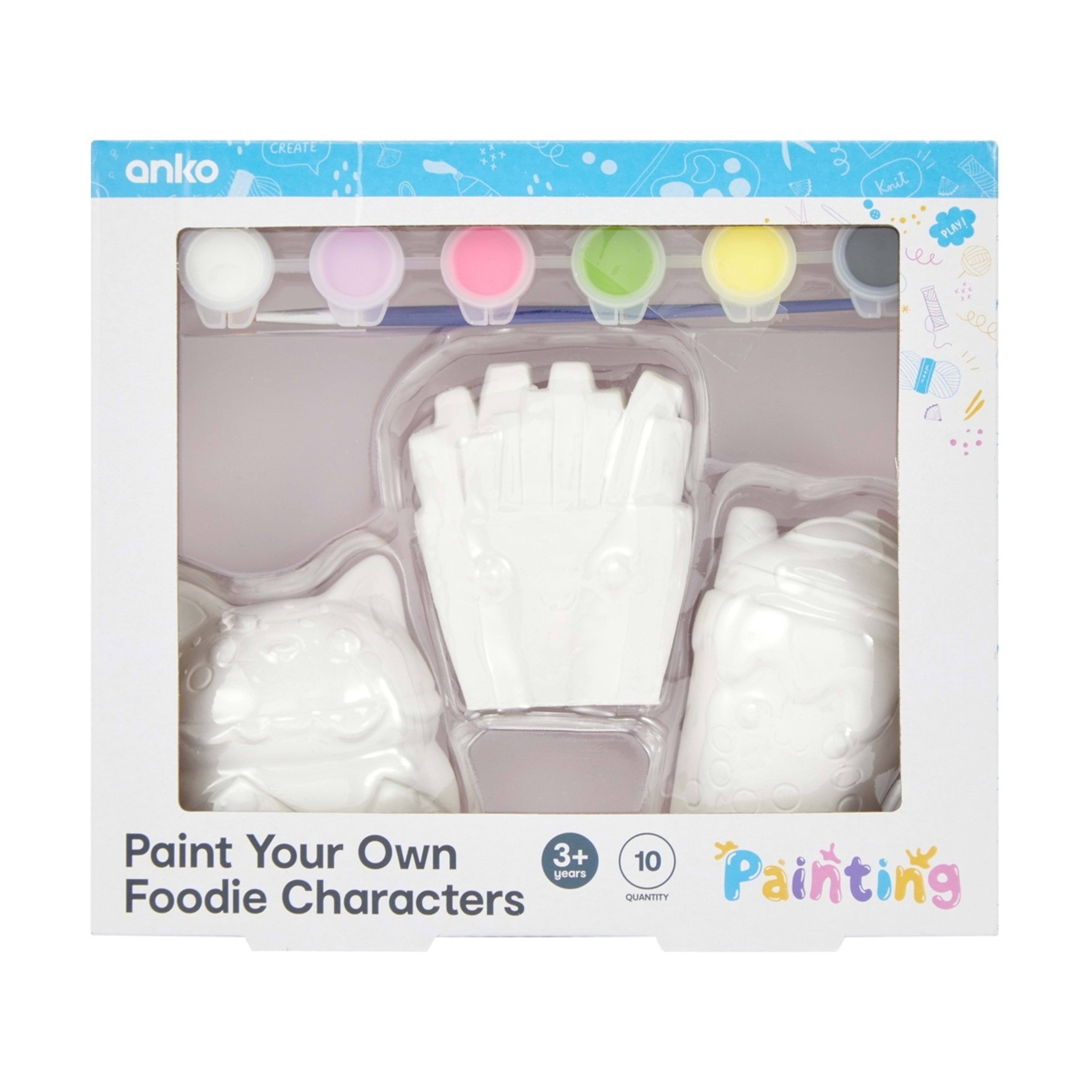 1 10 Piece Paint Your Own Foodie Characters
