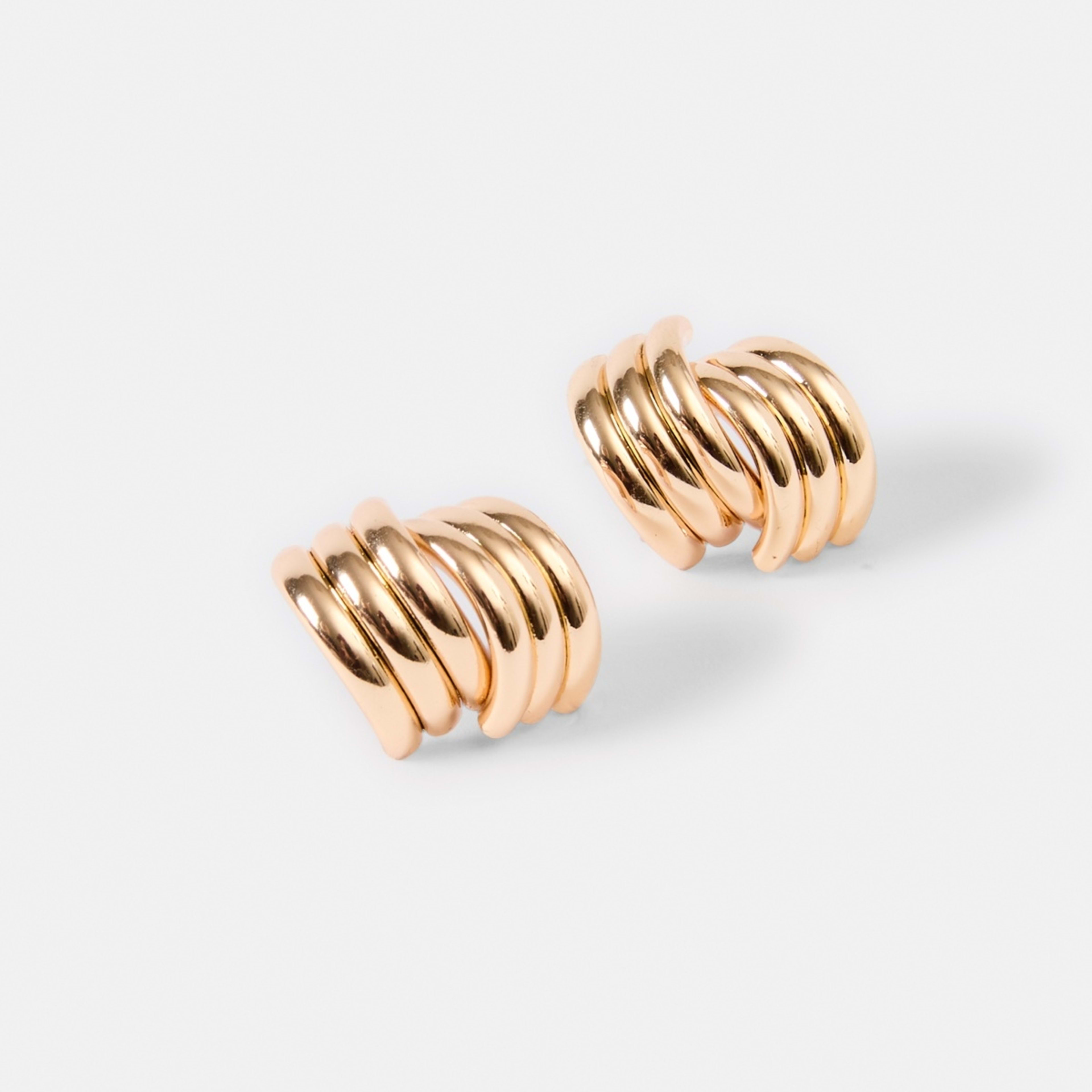 2 Crossover Stud Earrings - Gold Tone, 2 of 4