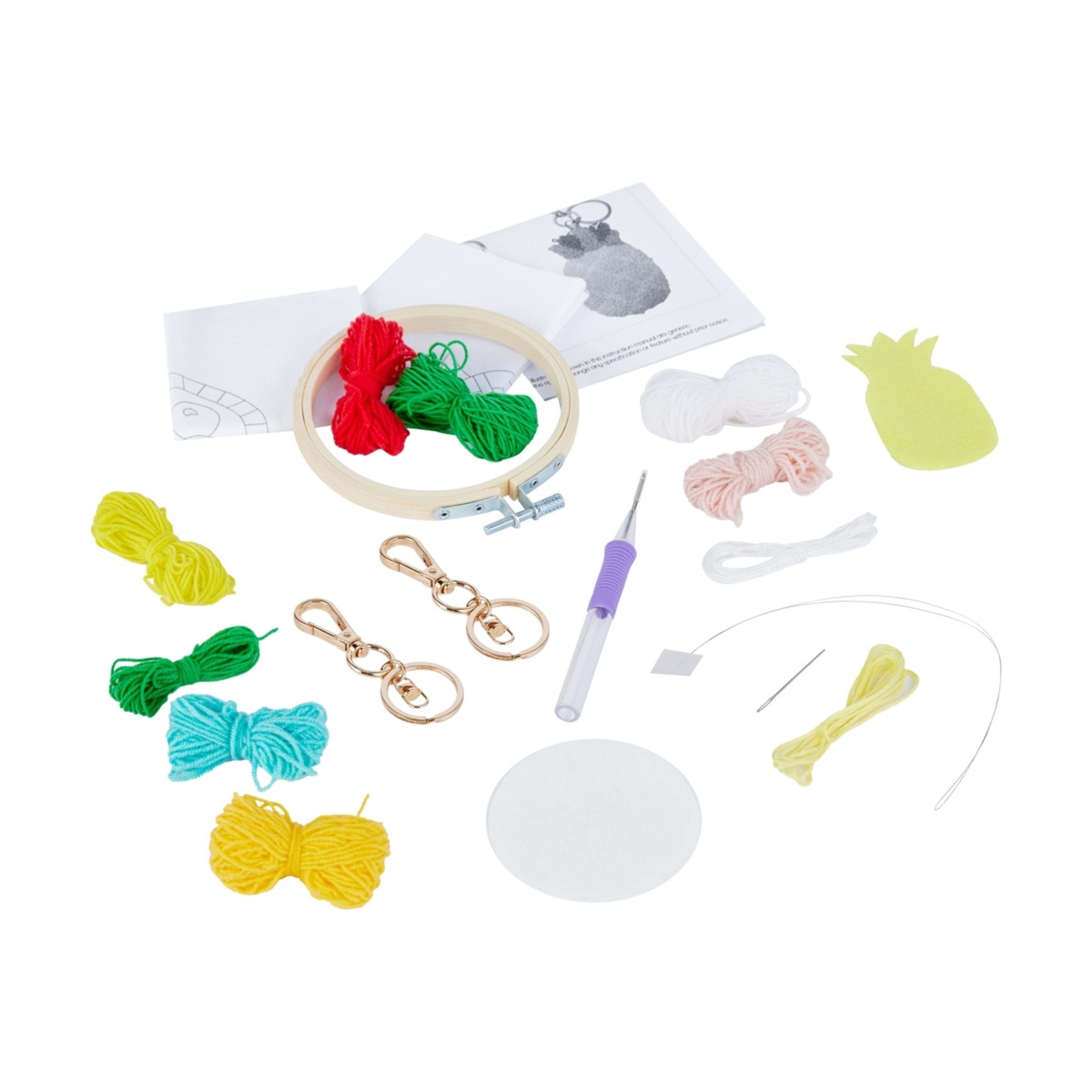 DIY Mini Punch Needle Keyrings Kit Fruit Kmart