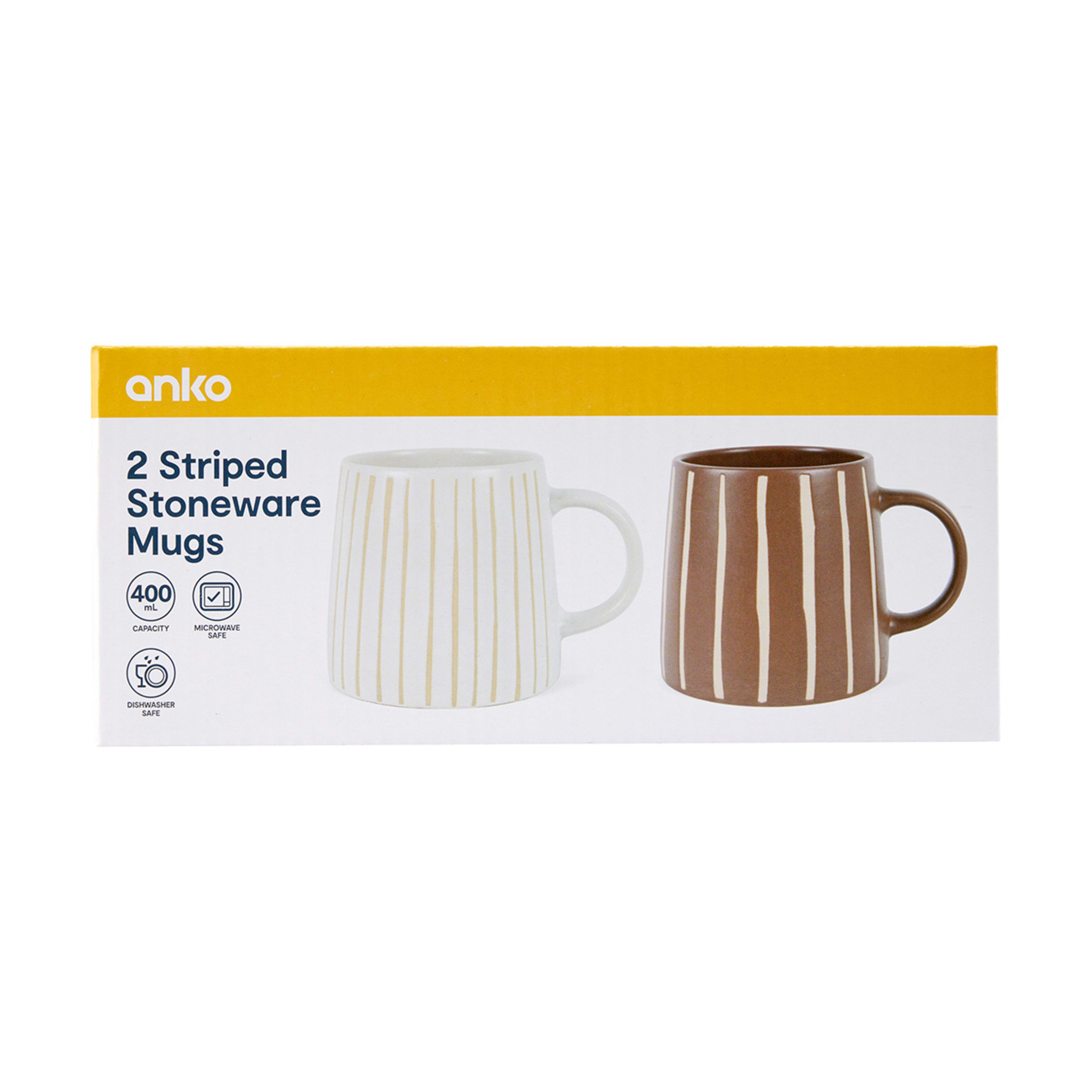 2 Striped Stoneware Mugs Kmart