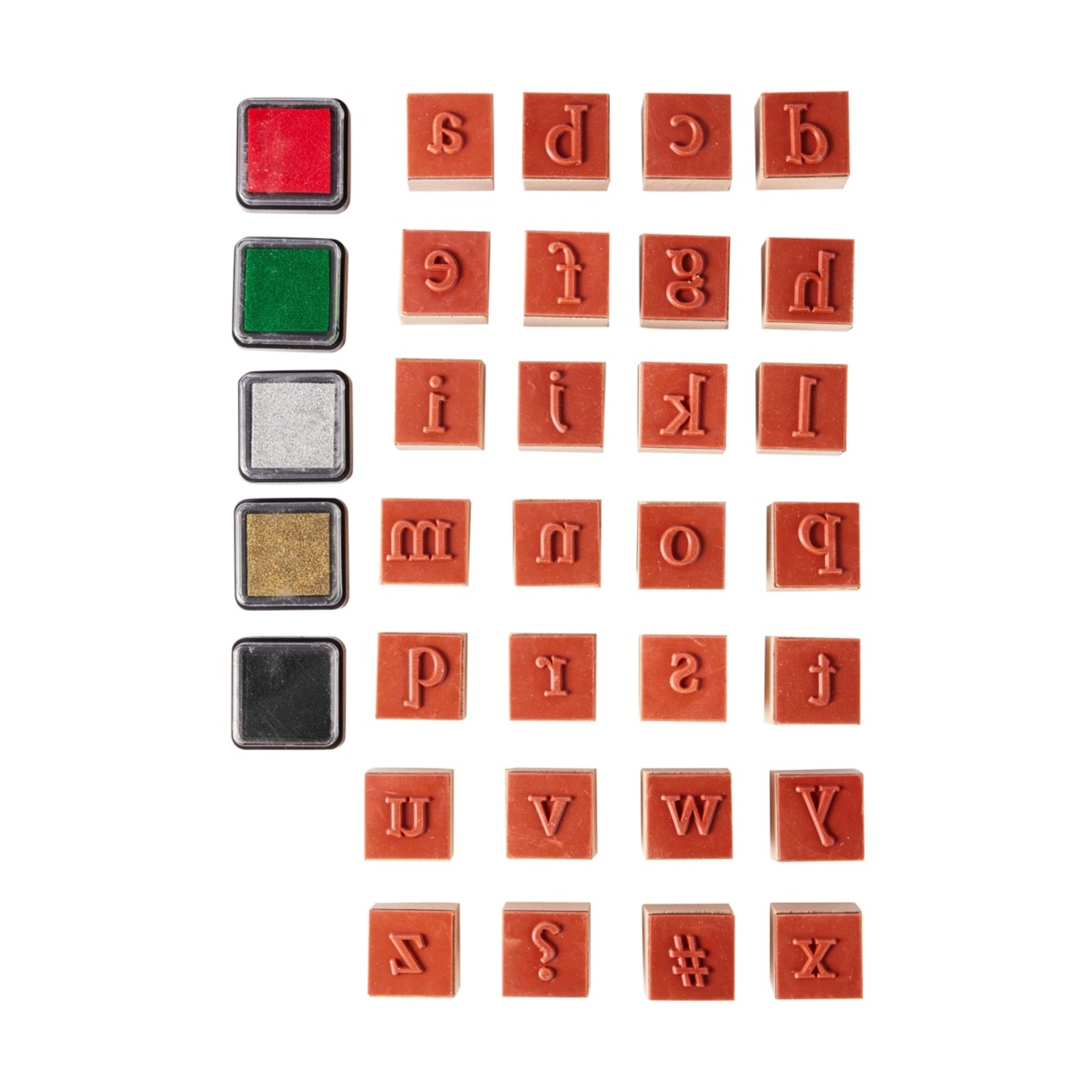 Wooden Stamp Set - Alphabet, Lower Case - Kmart