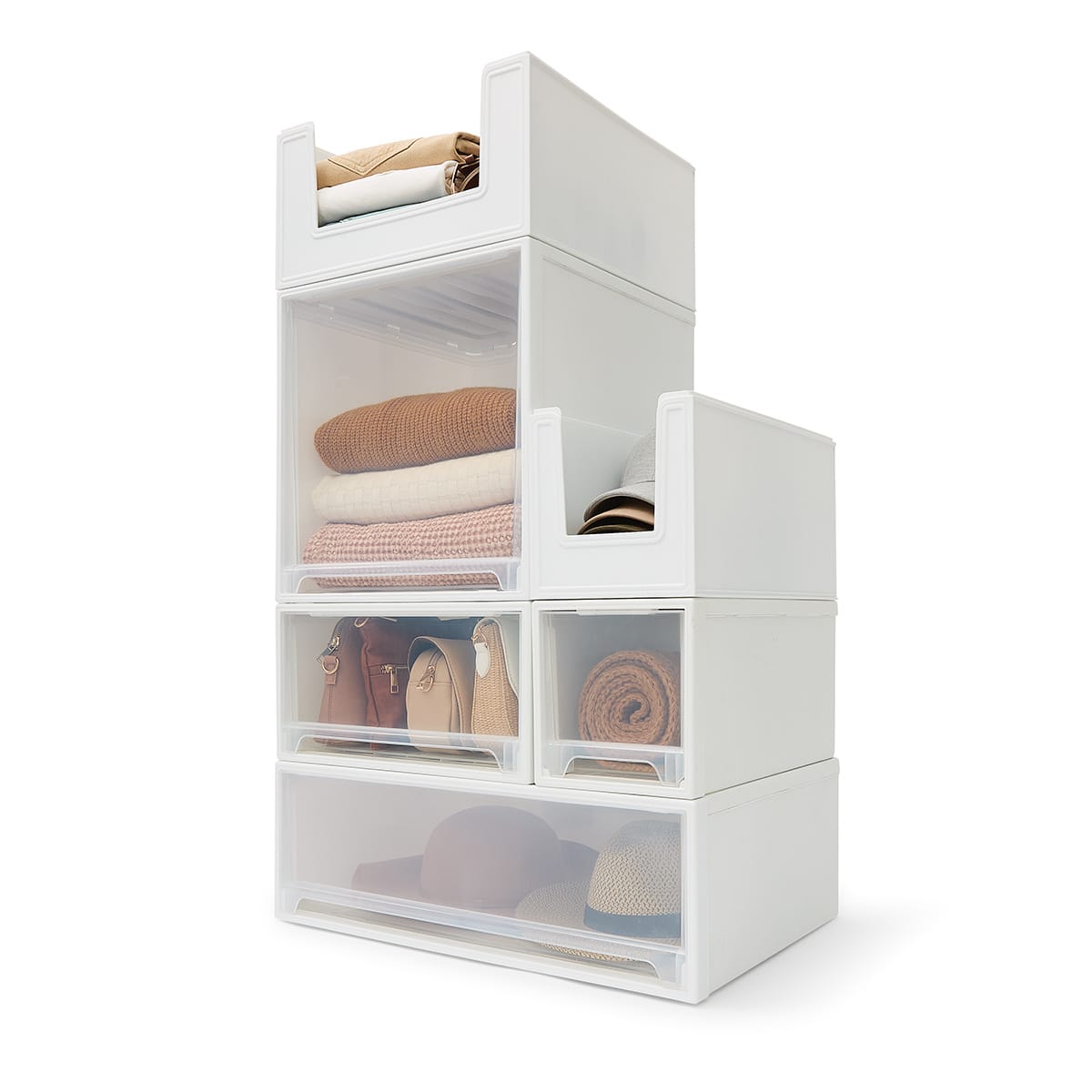 15L Modular Open Front Stackable Bin - White - Kmart