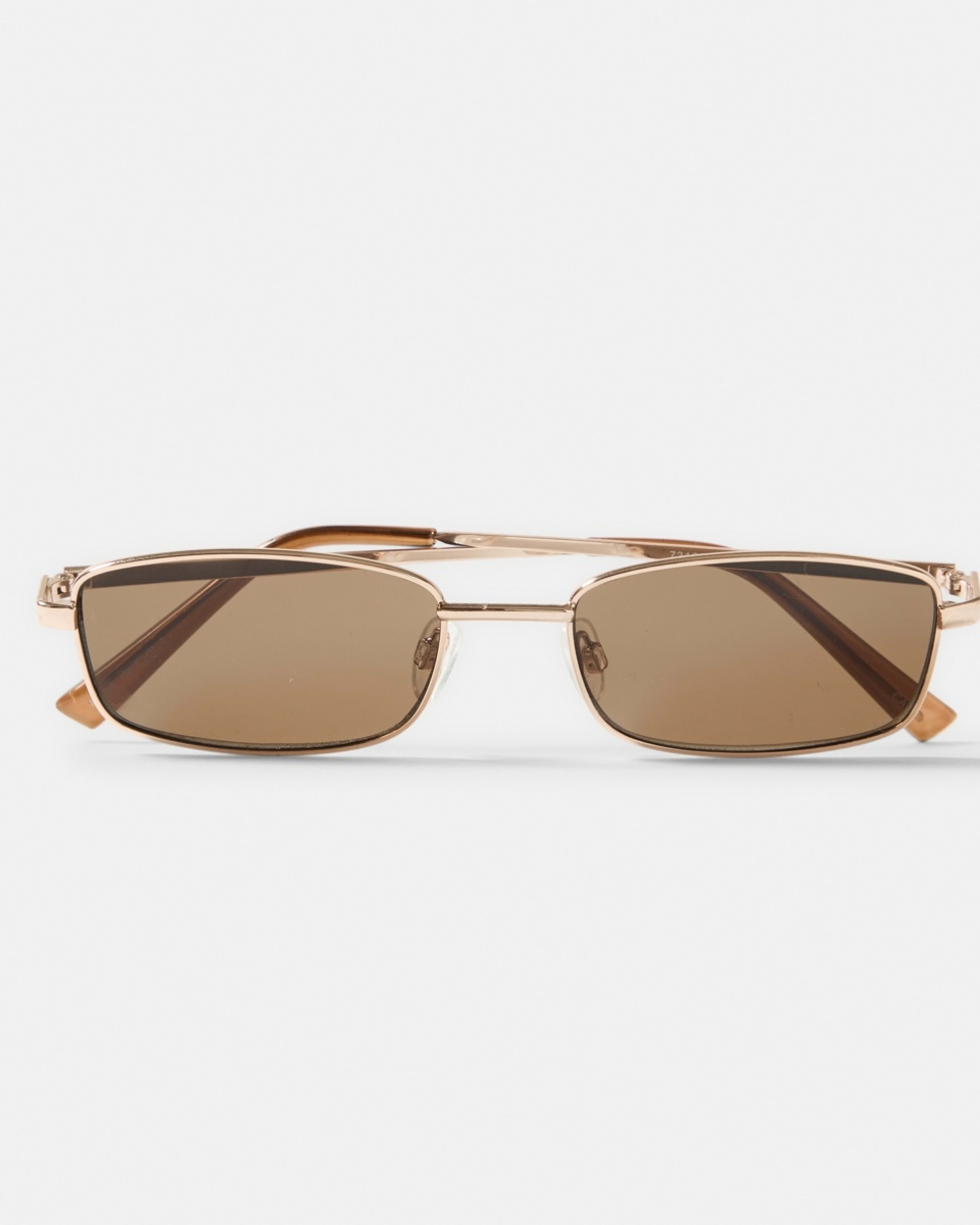 2 Rectangle Metal Sunglasses Gold, 2 of 6