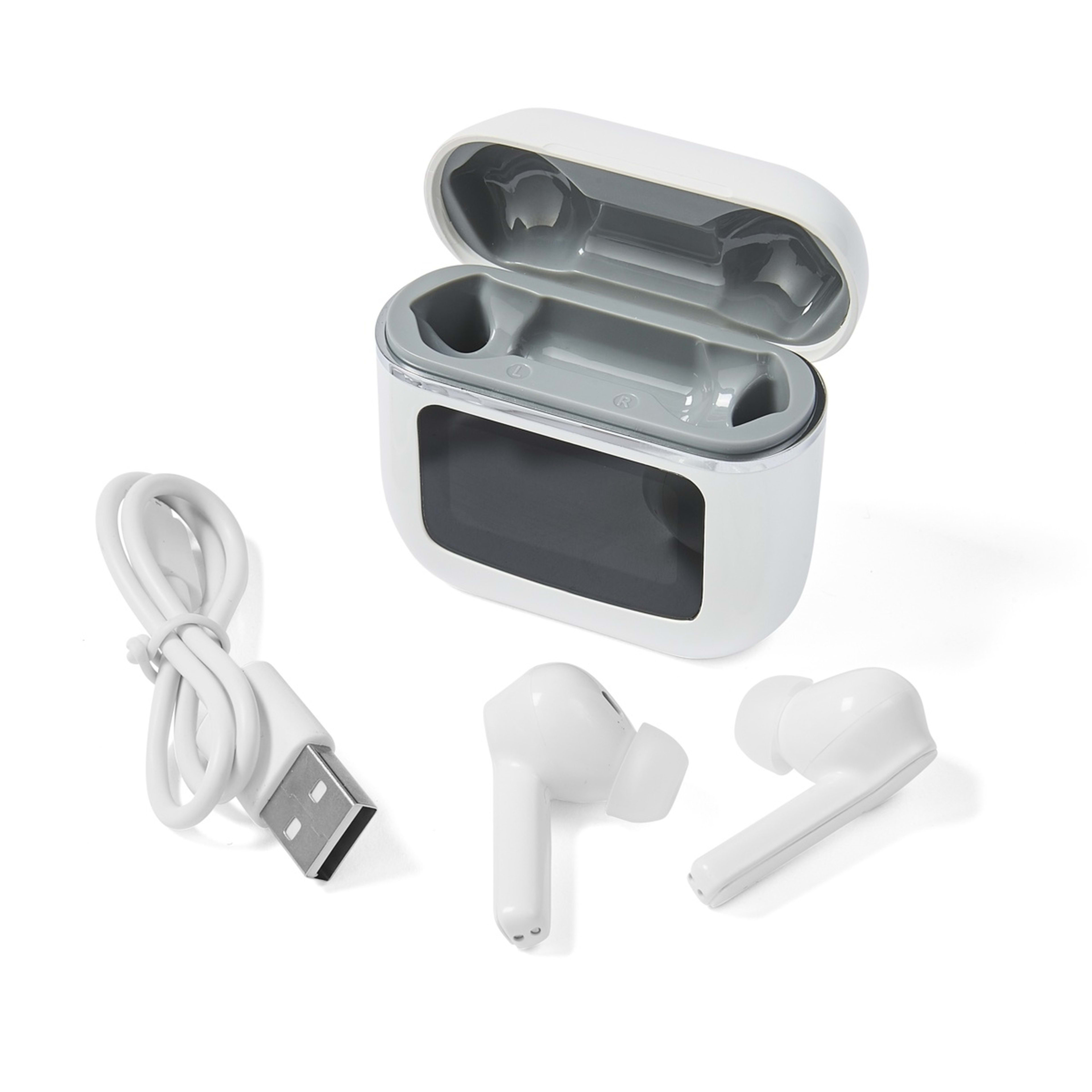 7 True Wireless ANC Earbuds with LCD - White, 7 of 8