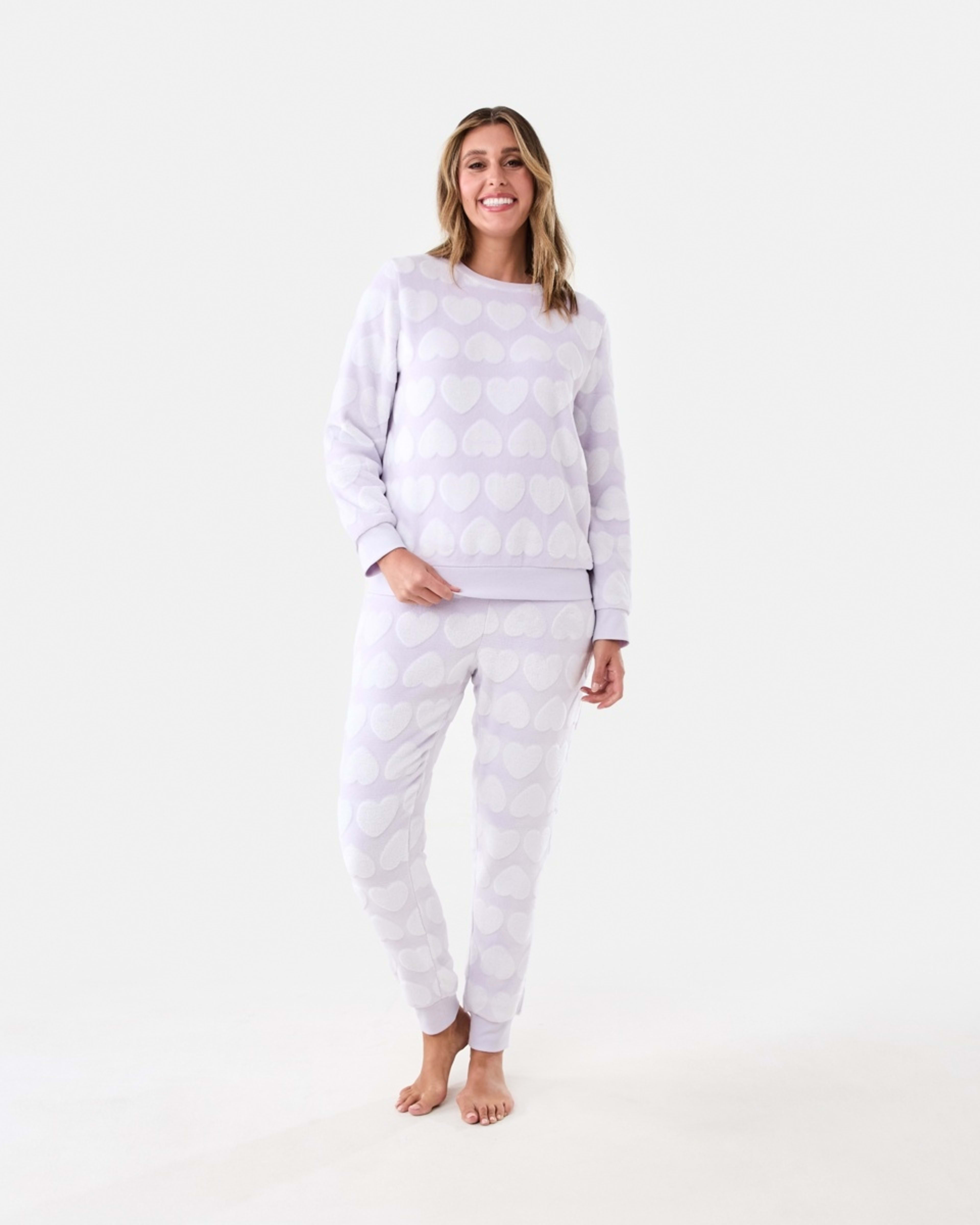 1 Fleece Top and Pants Pyjama Set Llc Heart