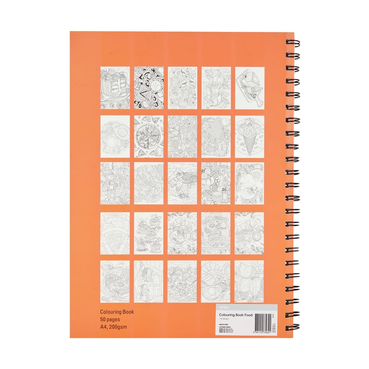 Artist Colouring Book Food Kmart