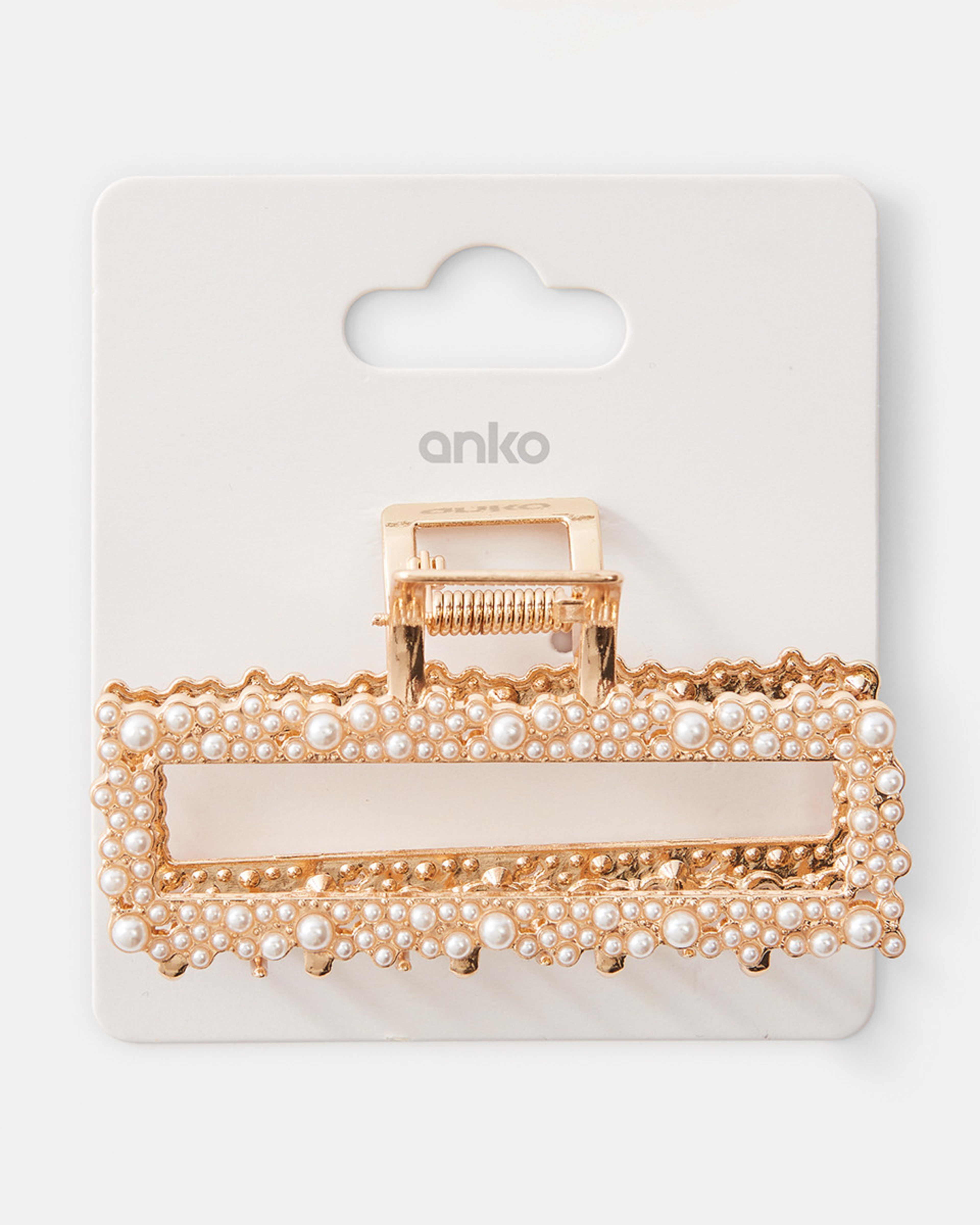 Faux Pearl Gold Tone Claw Hair Clip Kmart