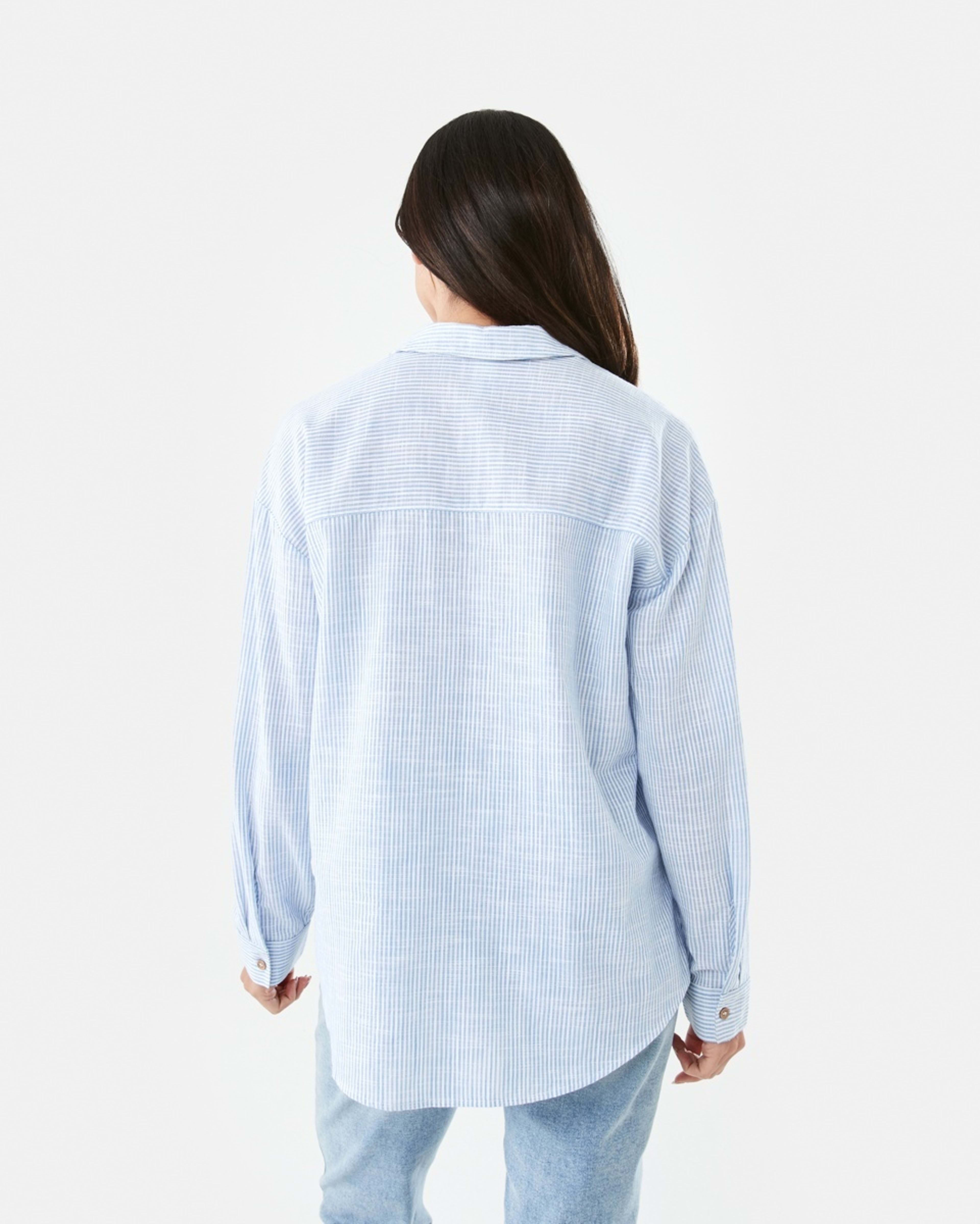 3 Long Roll Sleeve Cotton Shirt Ocean Strp, 3 of 8