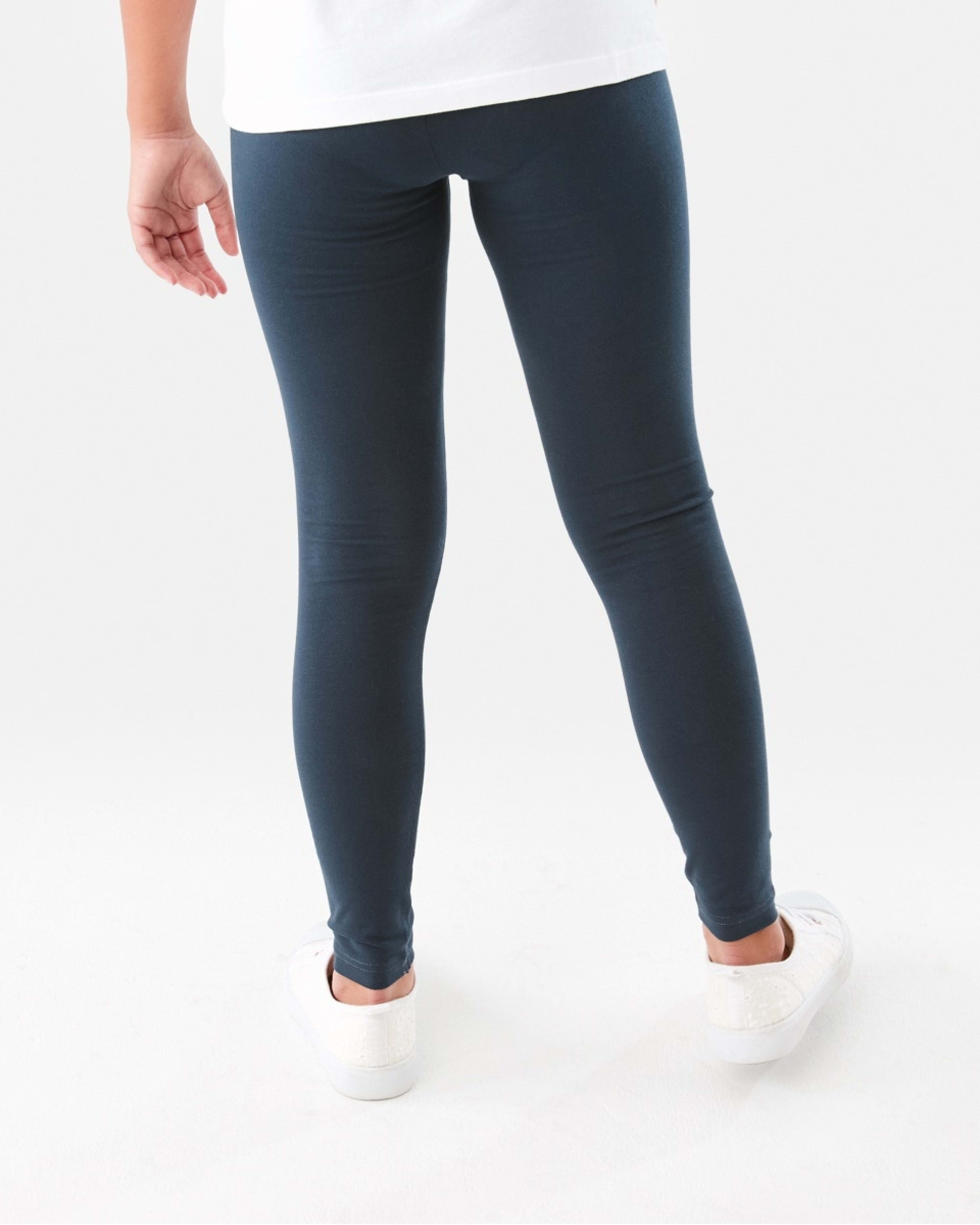 2 Plain Full Length Leggings DRESS BLUE, 2 of 8