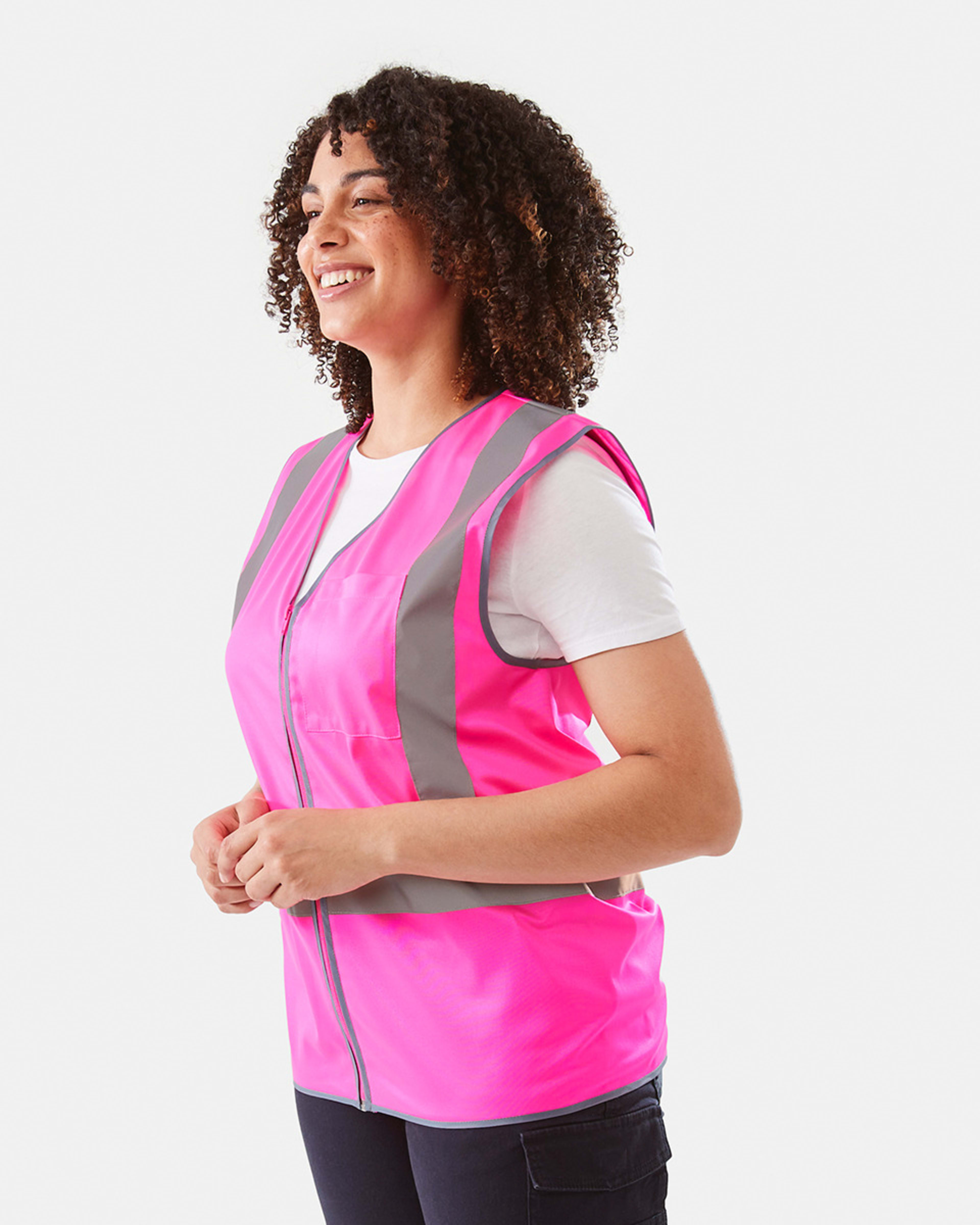 4 Workwear Hi-Visibility Vest SAFETY PINK, 4 of 10