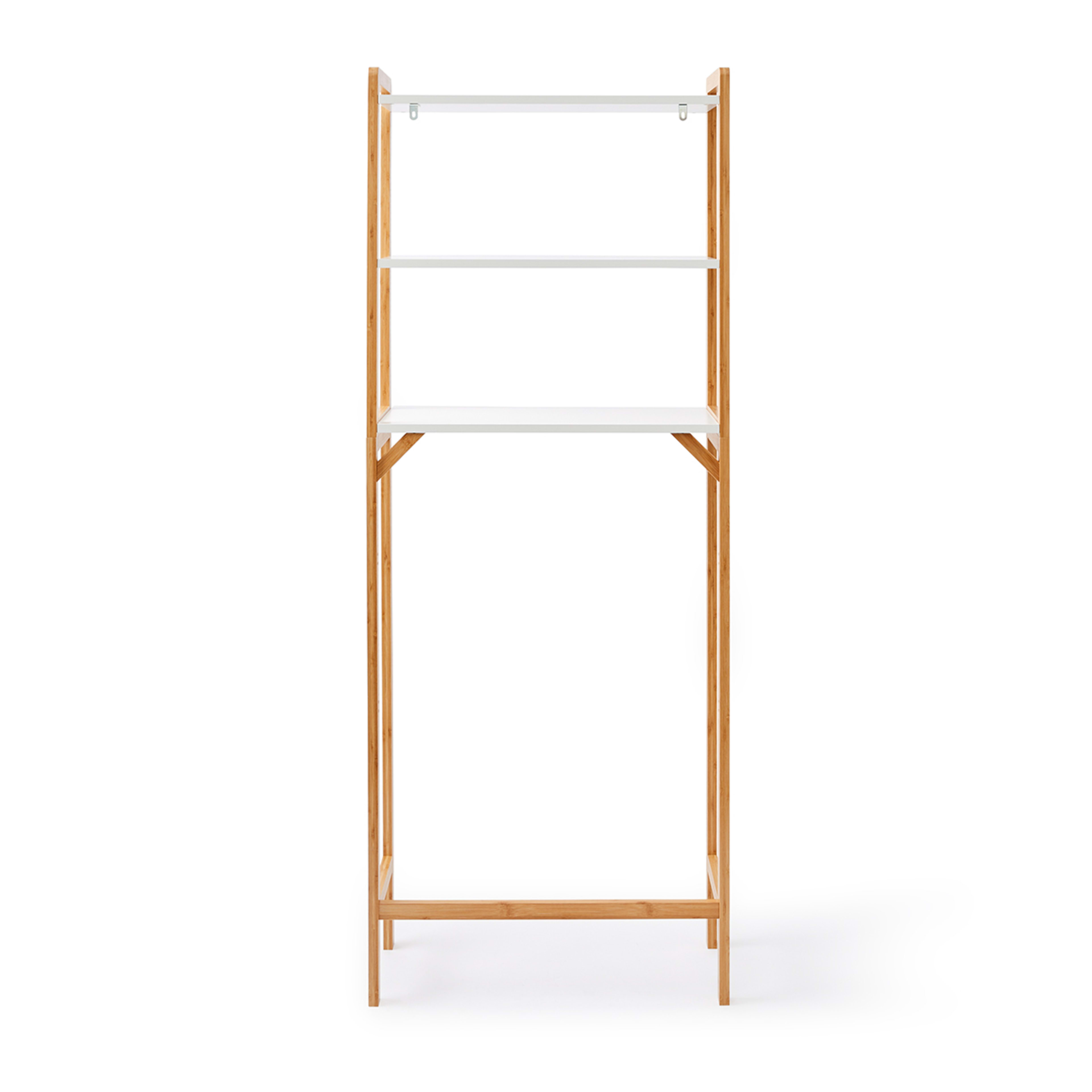 9 Bamboo and White Over Toilet Shelf Unit, 9 of 10