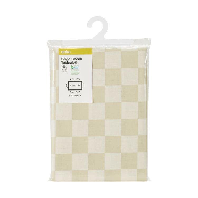 Beige Check Tablecloth Kmart NZ