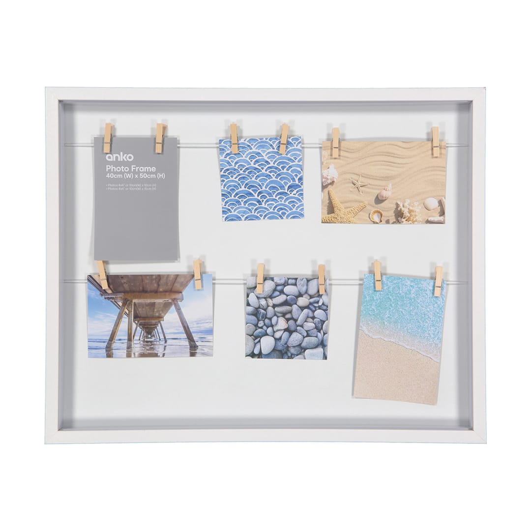 Frame Collage Pegged 40cm x 50cm White Kmart