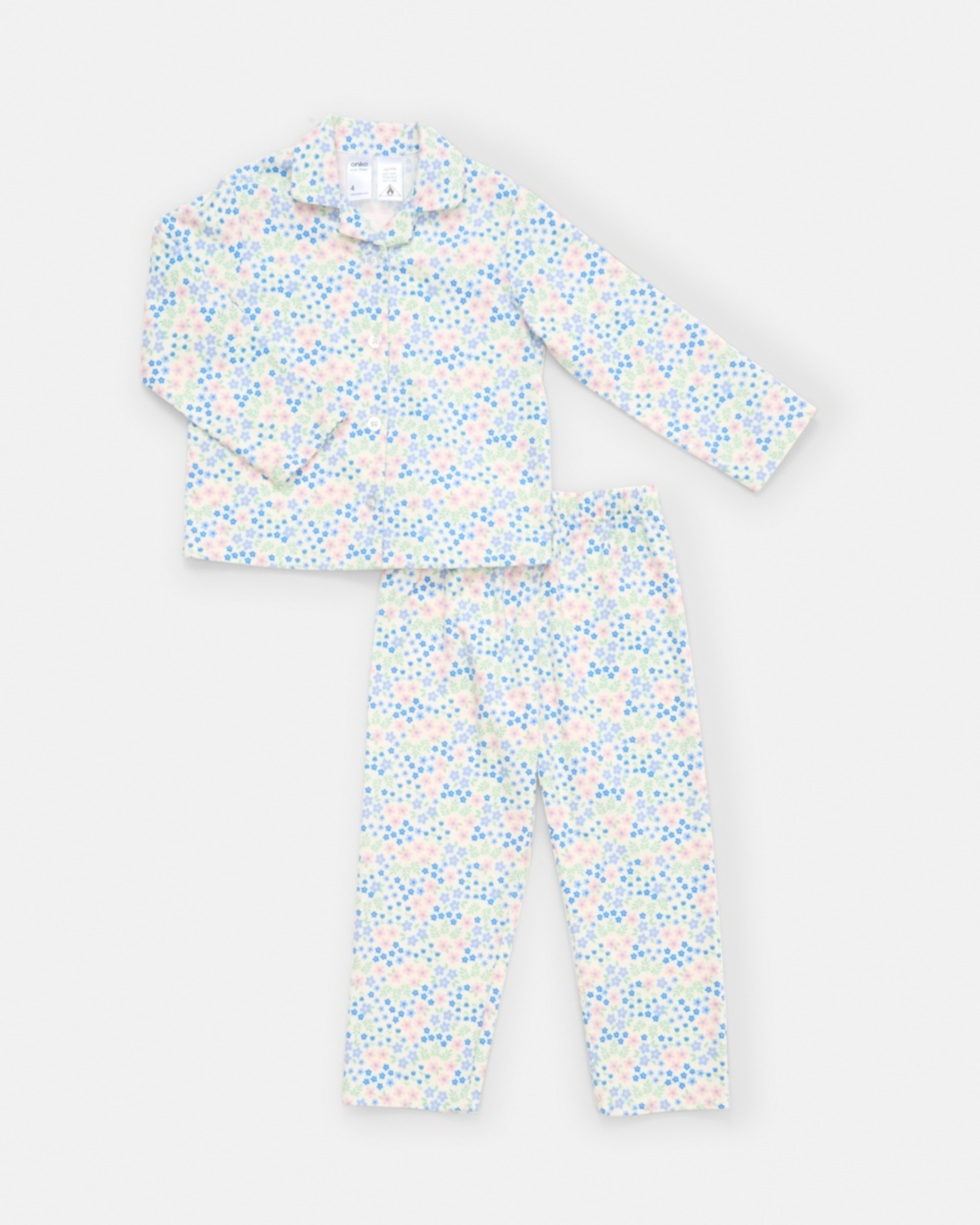 7 Flannelette Pyjama Set Wht Floral, 7 of 10