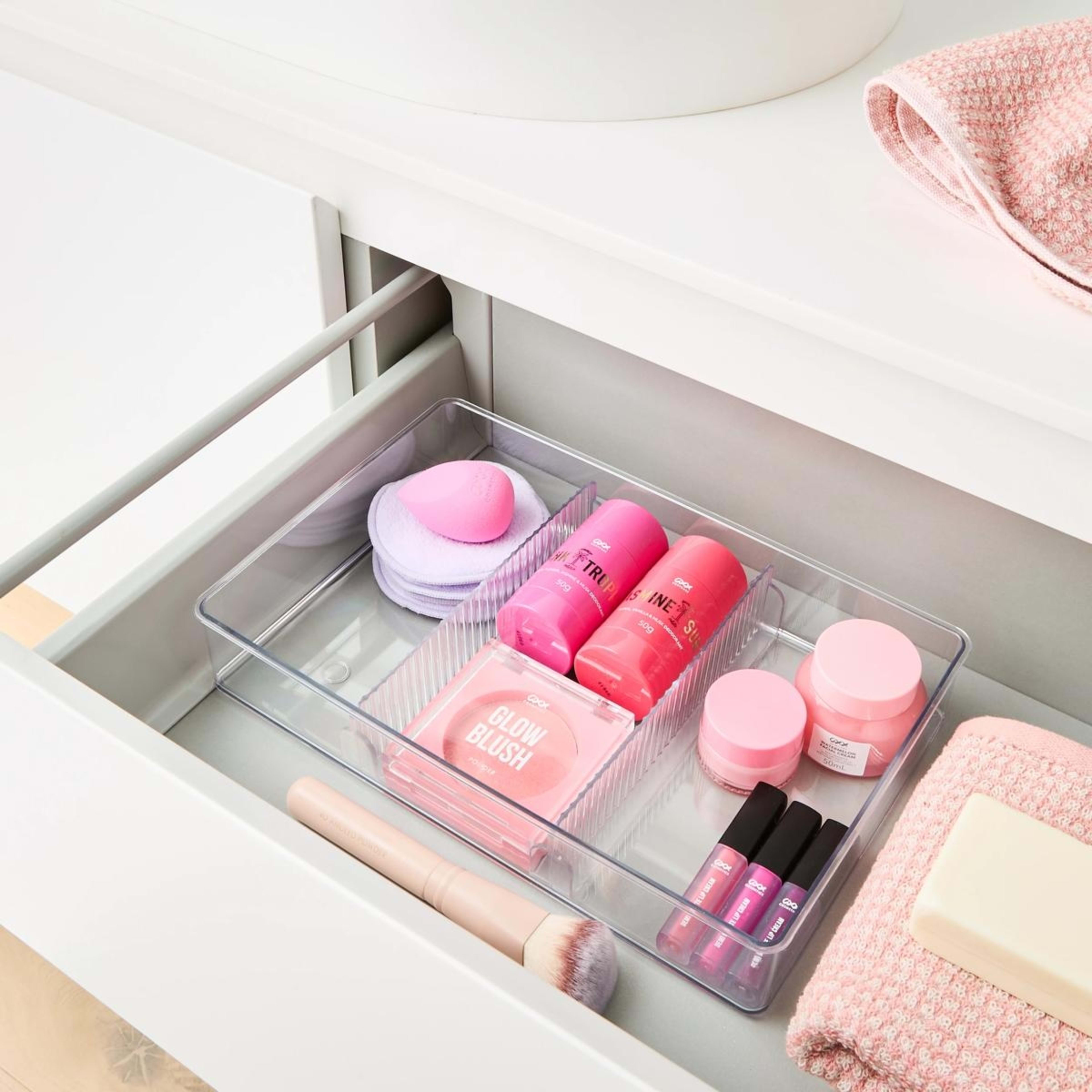1 Large Drawer Organiser - Clear, 1 of 8