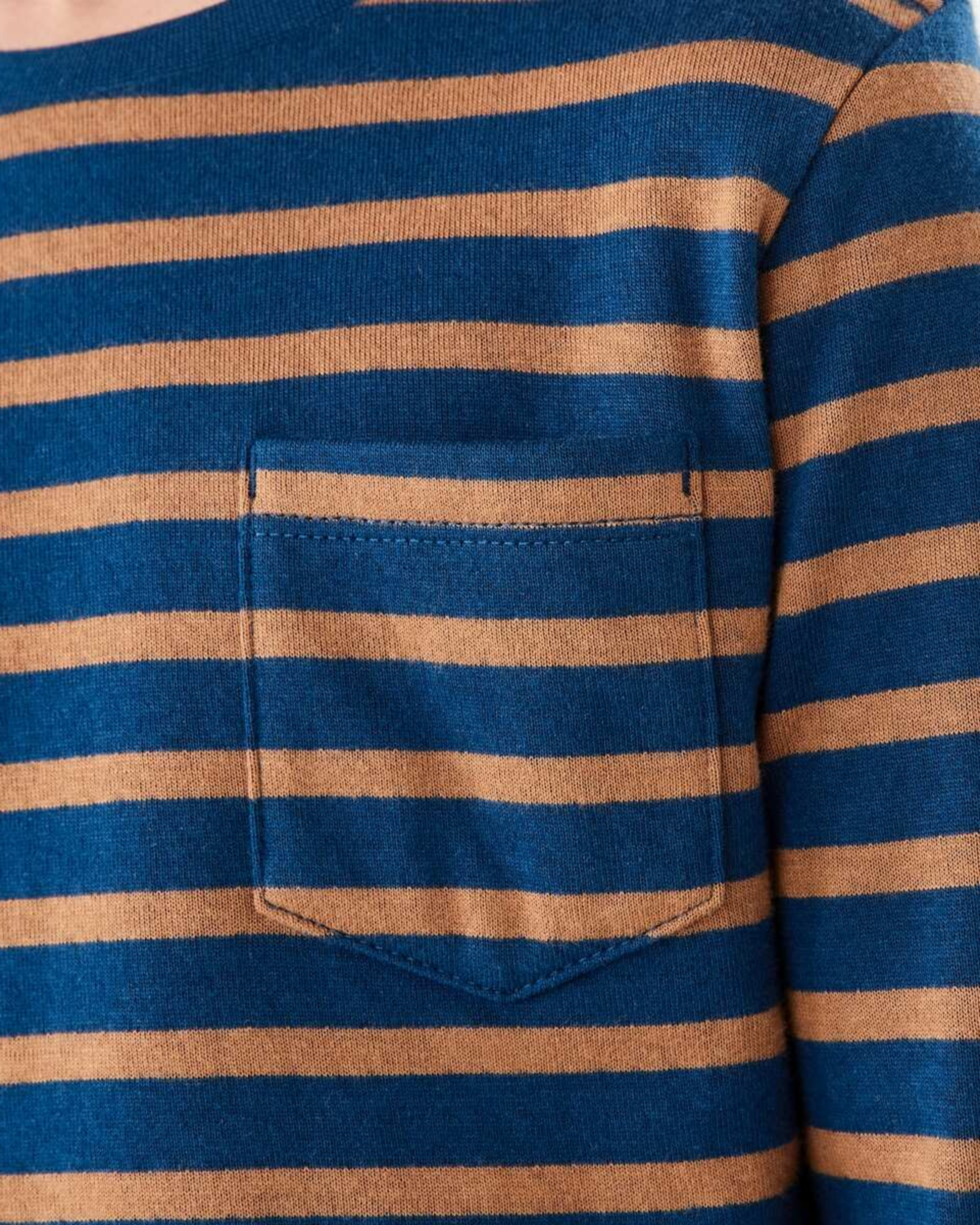 4 Double Cloth Stripe T-shirt Nvy Stripe, 4 of 8