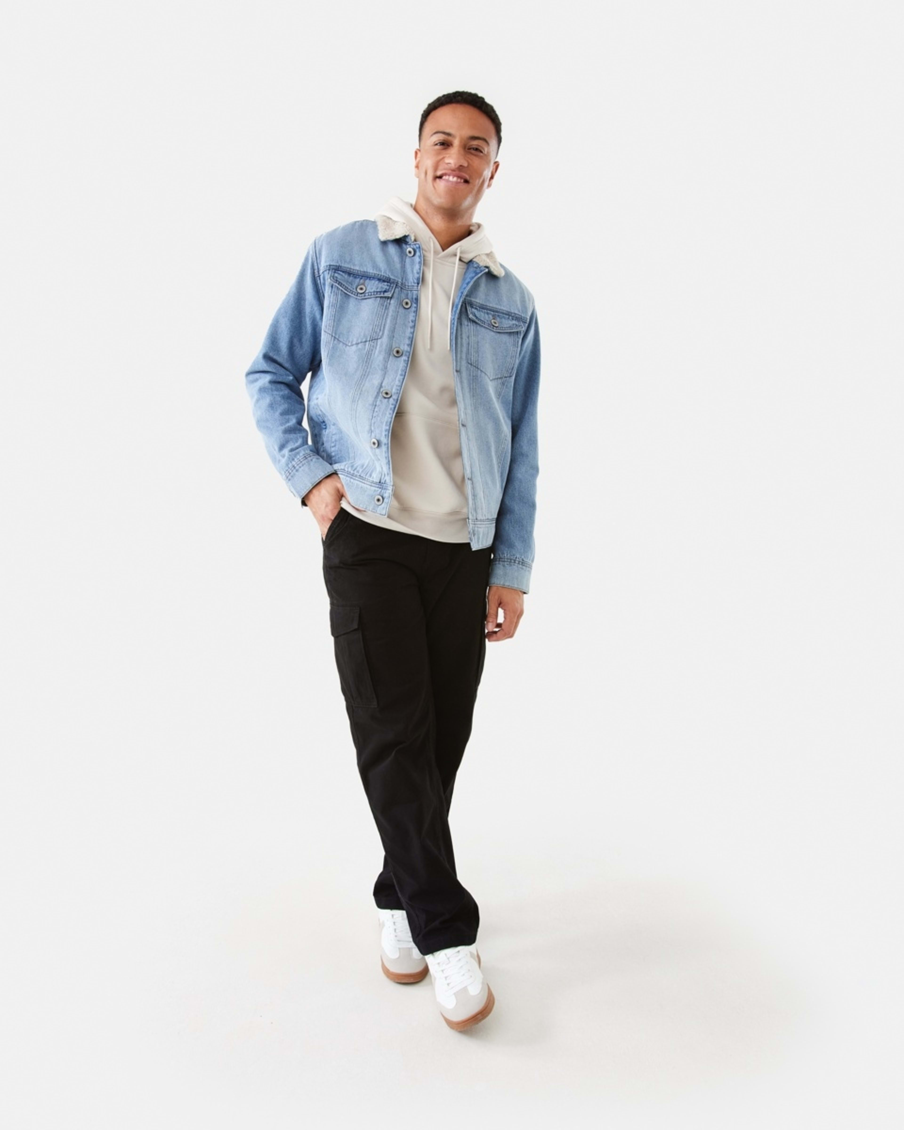 2 Denim Sherpa Jacket Light Wash, 2 of 8