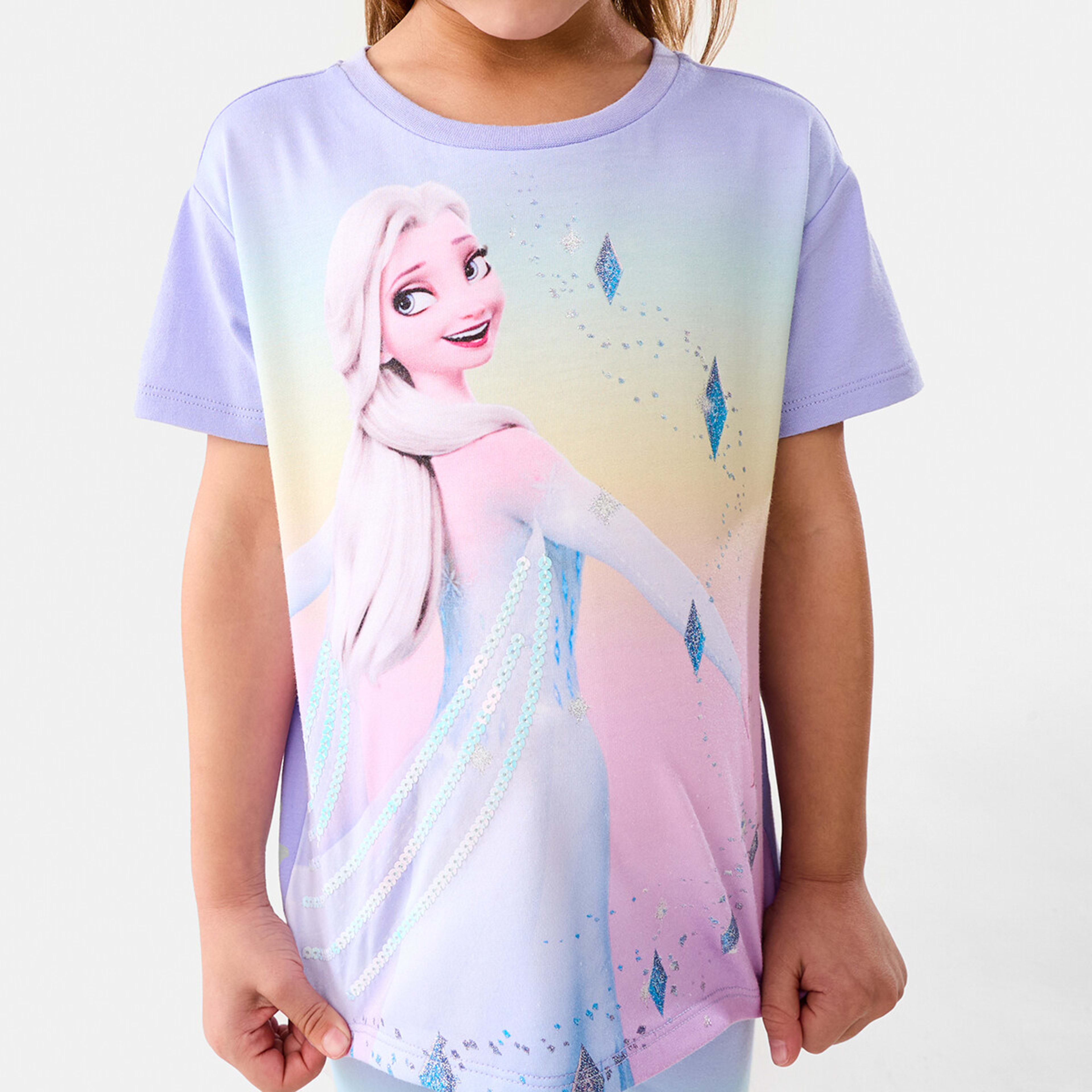 4 Frozen Elsa License T-Shirt Elsa Let It Go With Sequins, 4 of 8