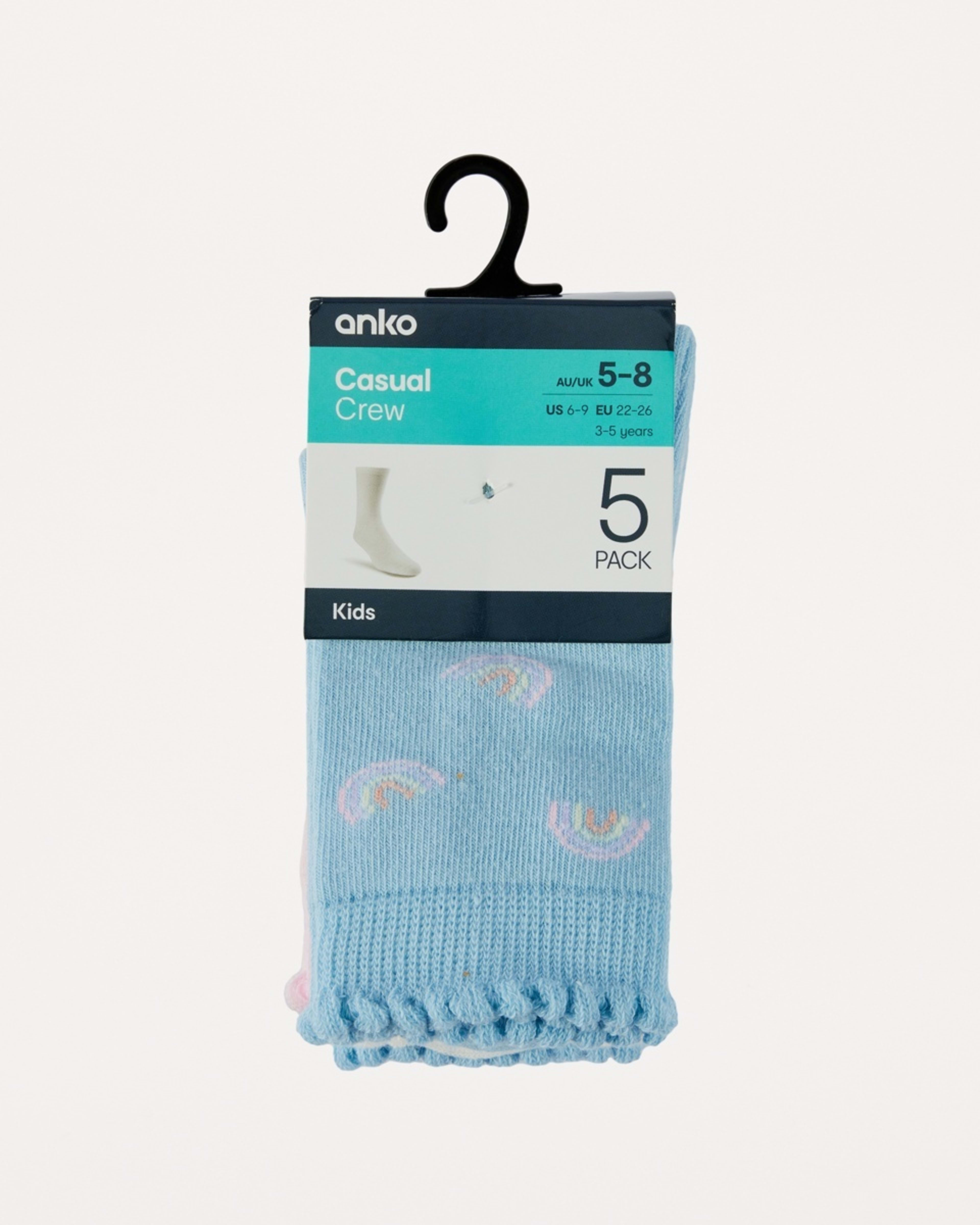 3 5 Pack Crew Socks RAINBOWS, 3 of 3